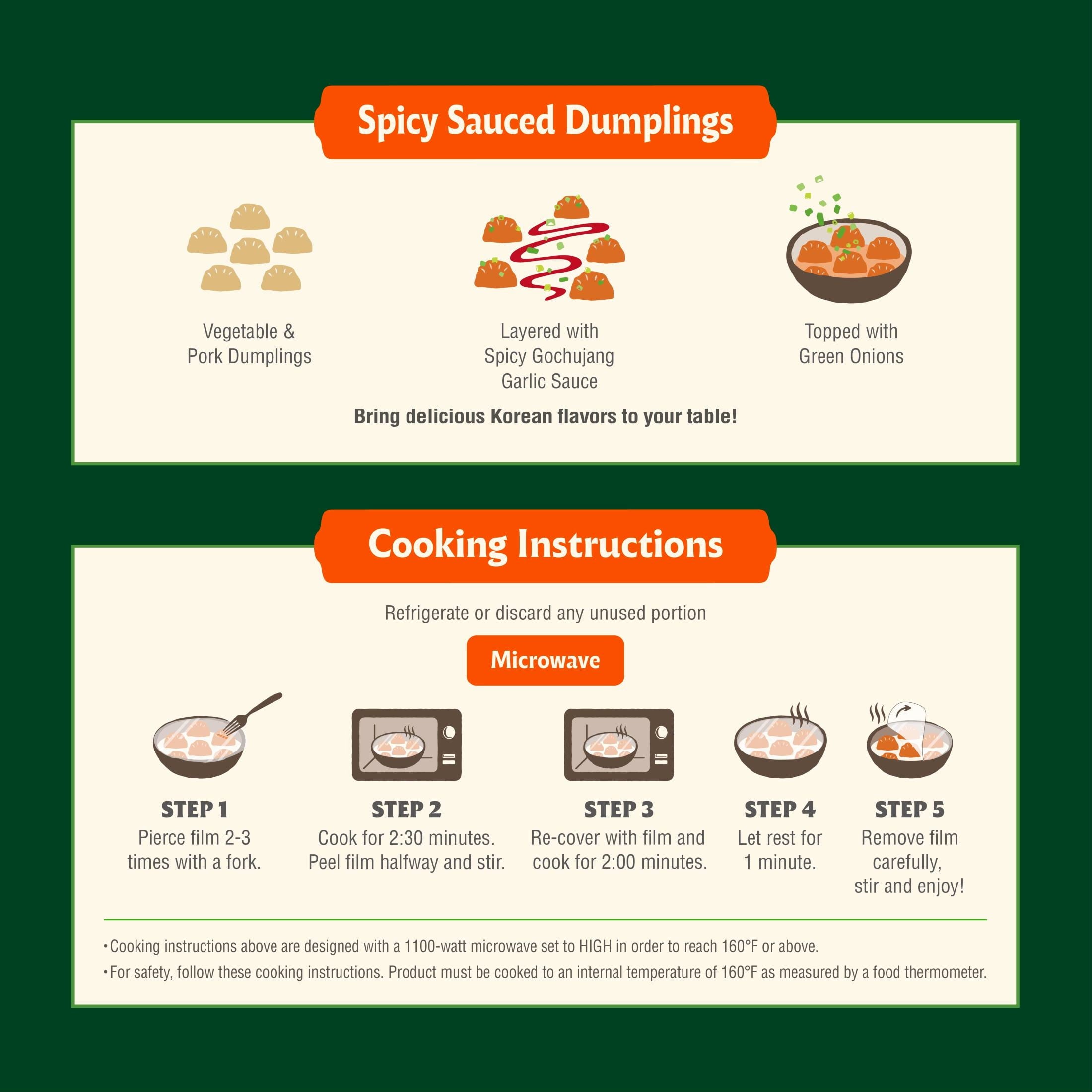 Bibigo Vegetable & Pork Spicy Sauced Dumplings Frozen 9.01 Oz