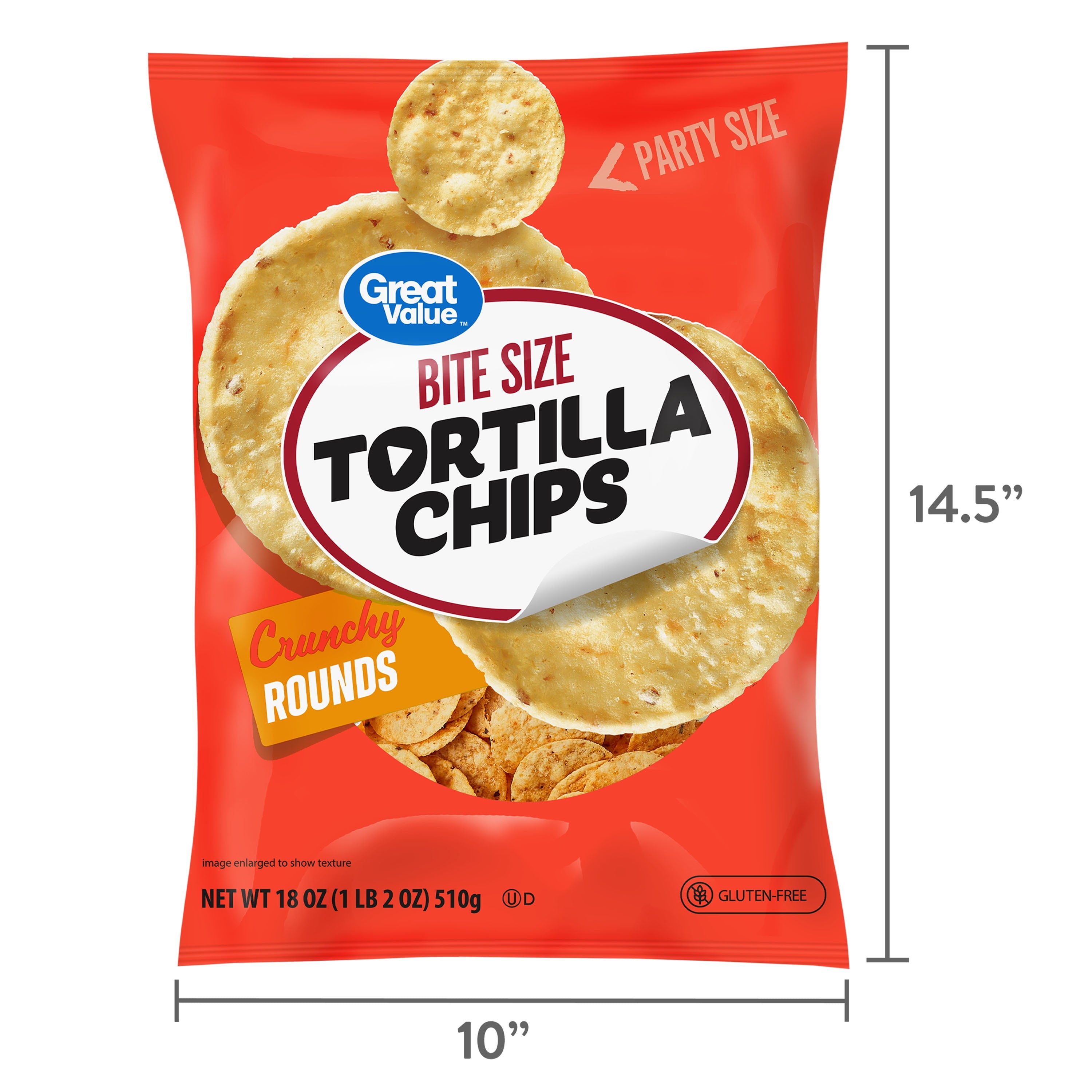 Bite Size Tortilla Chips Party Size 18 Oz Great Value