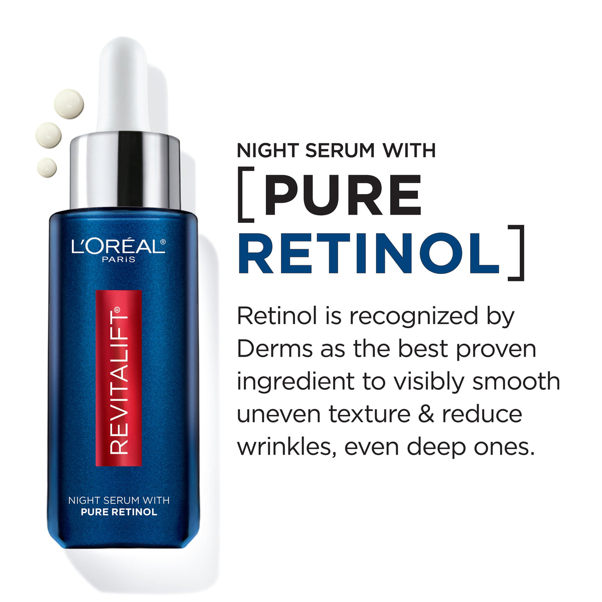 L'Oreal Paris Revitalift Derm Intensives Night Serum 0.3% Pure Retinol 1 fl oz