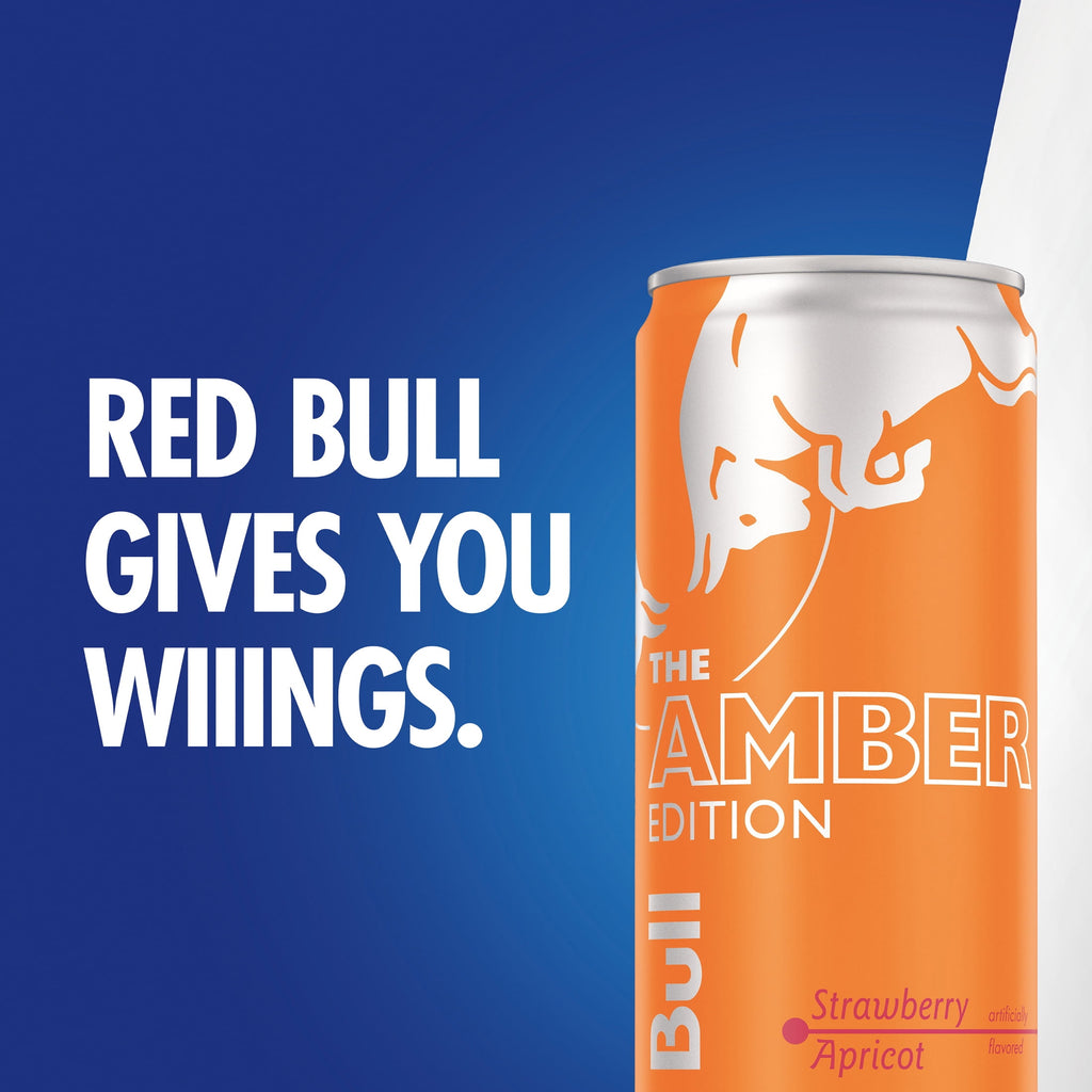 Red Bull Amber Edition Strawberry Apricot Energy Drink 12 fl oz 24 Pack Cans