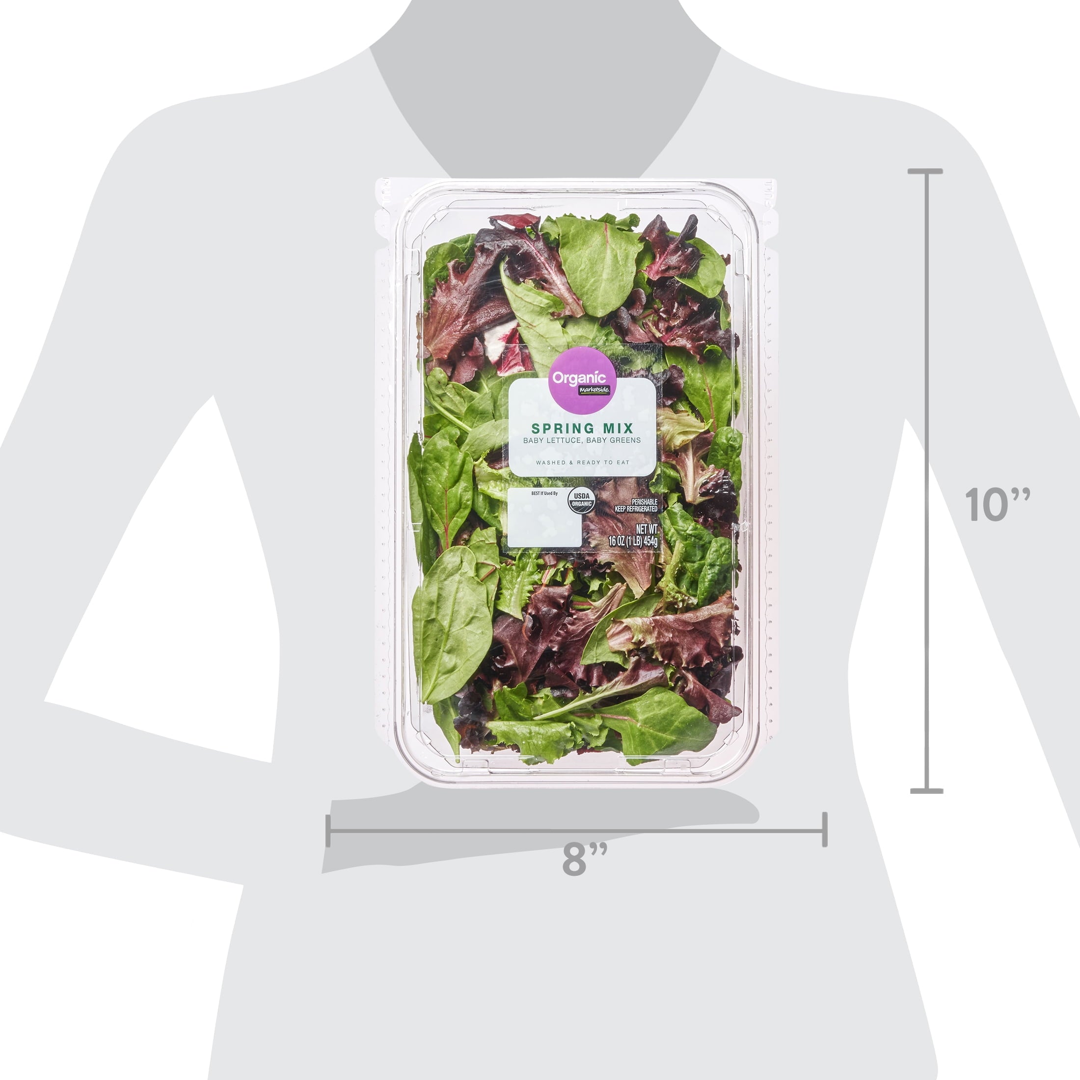 Fresh Organic Spring Mix Salad Blend 16 Oz Clam Shell