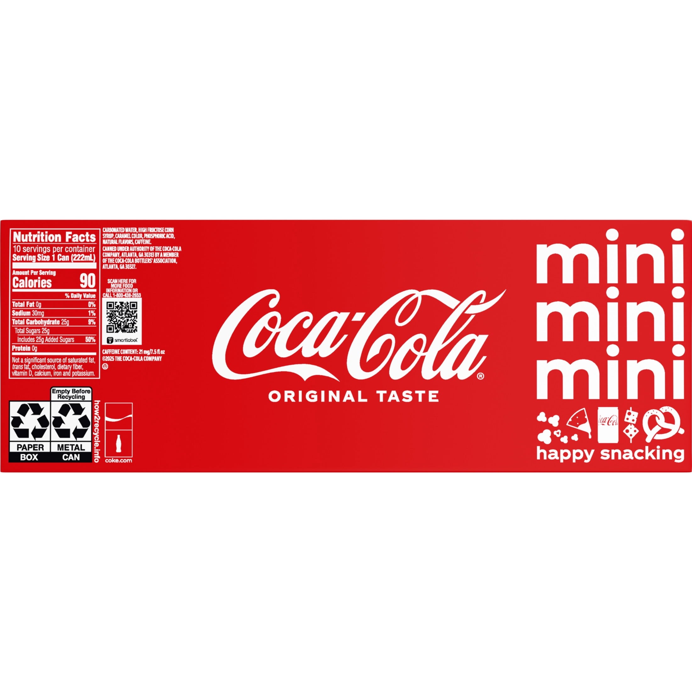 Soda Pop Fridge Pack Mini Cans 7.5 Fl Oz 10 Pack Coca-Cola