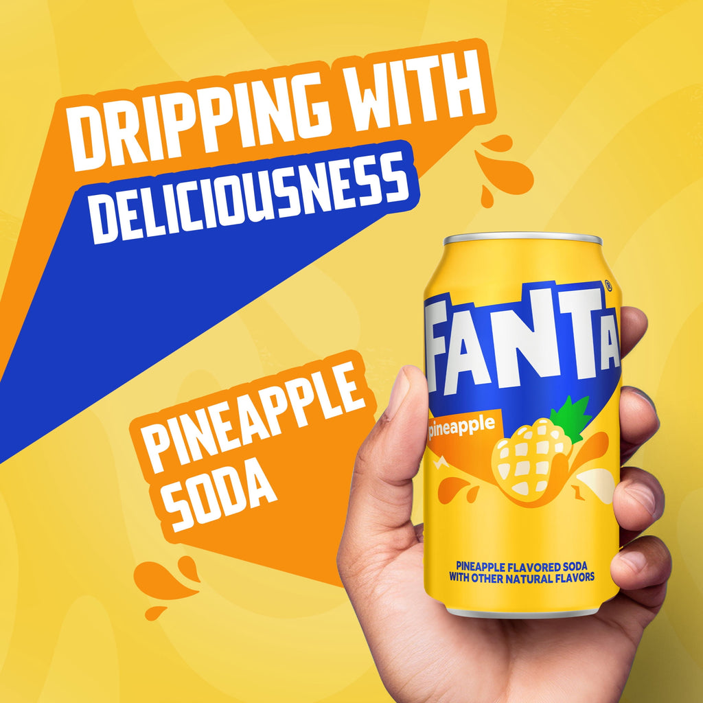 Fanta Pineapple Soda Pop Fridge Pack Cans 12 Fl Oz 12 Pack