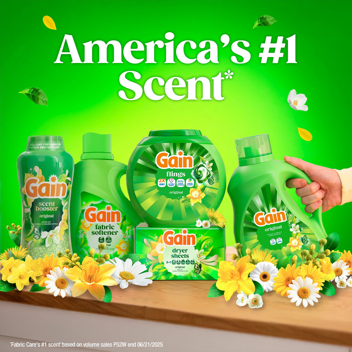 Gain Flings 4-in-1 Oxi Boost Febreze Laundry Detergent Pacs Original Scent 60 Count