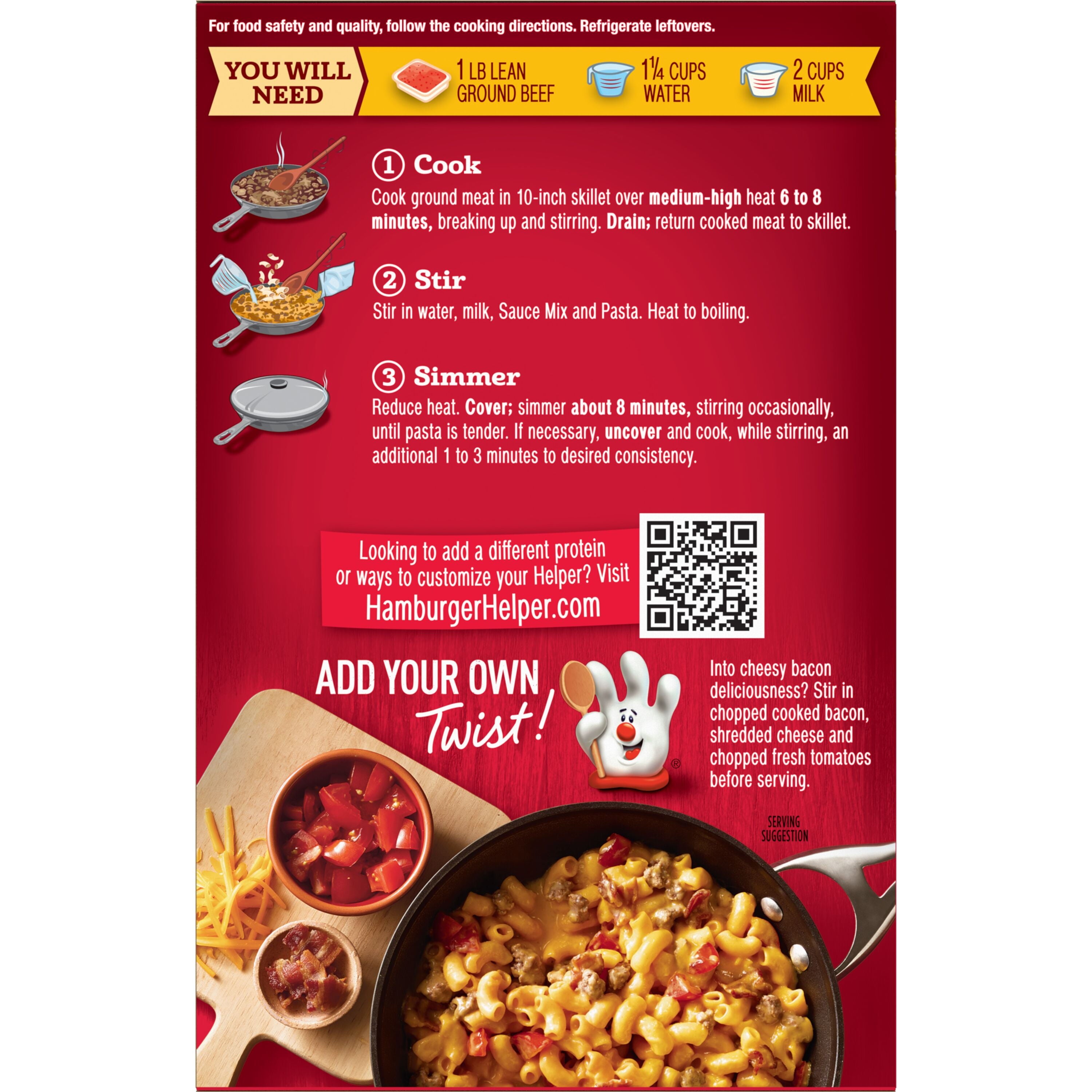 Hamburger Helper Cheeseburger Macaroni Pasta Meal 6.6 Oz