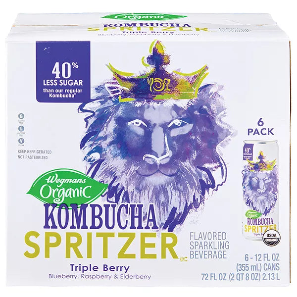 Wegmans Organic Triple Berry Kombucha Spritzer, 6 Pack
72 fl. oz.