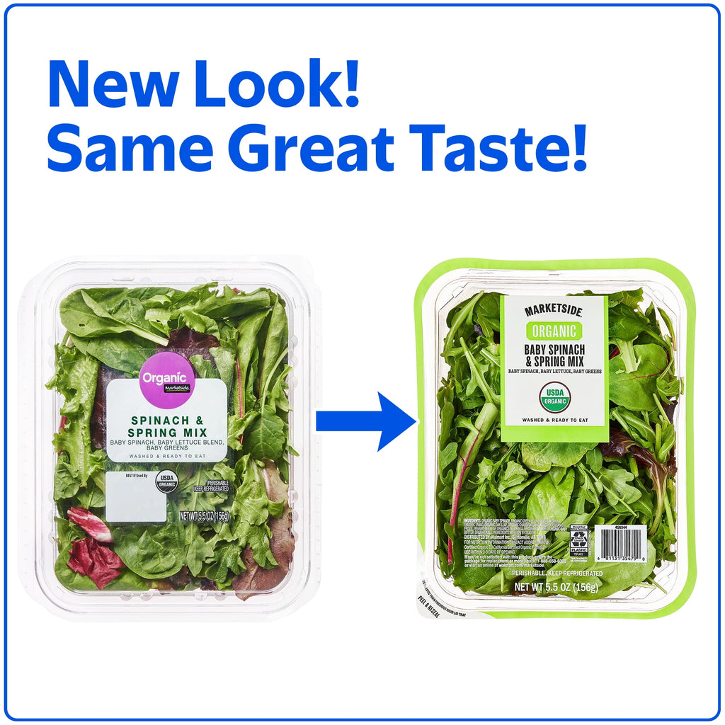 Fresh Marketside Organic Spinach And Spring Mix 5.5 Oz Bag