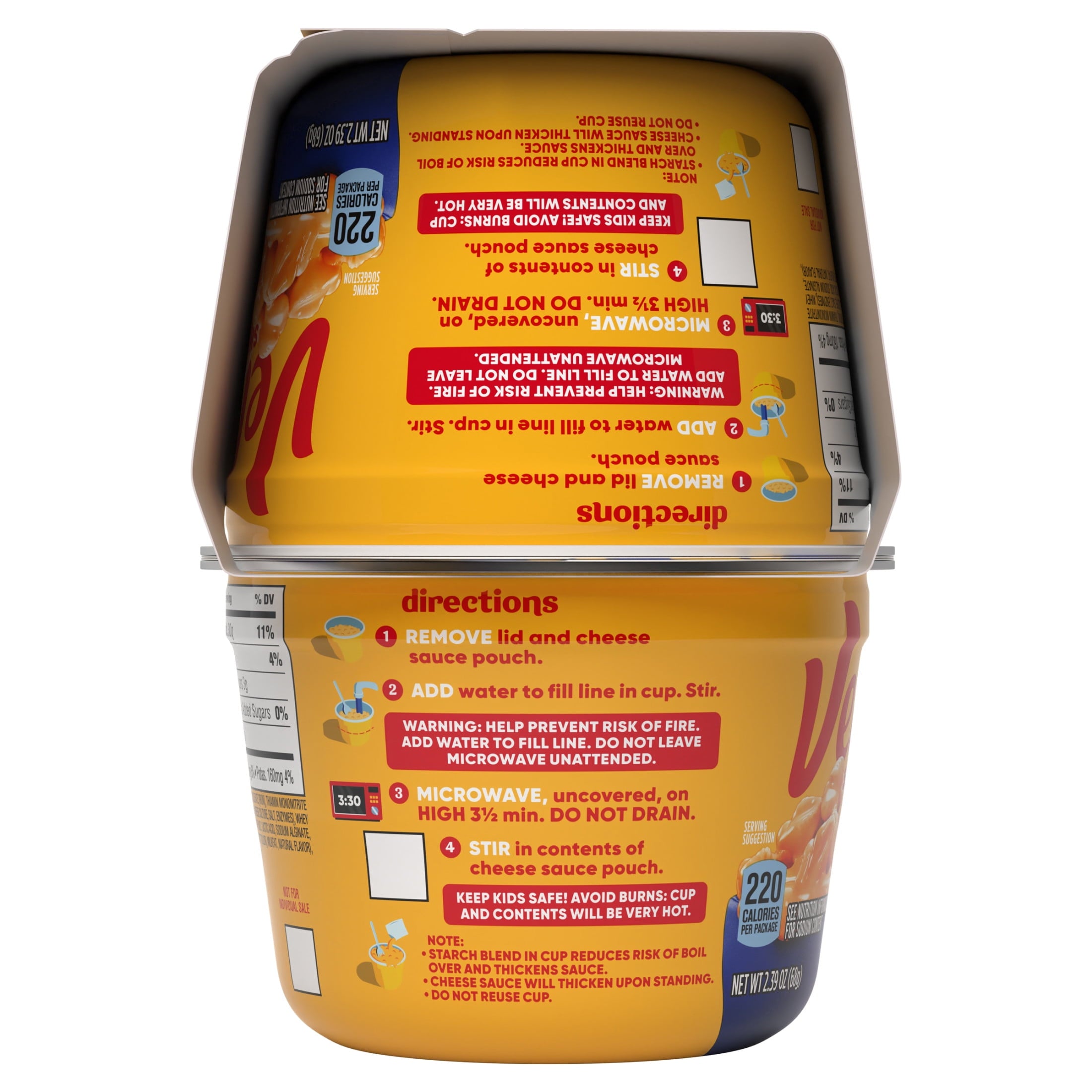 Velveeta Shells and Cheese Mac and Cheese Original Flavor 4 Cups 9.56 Oz