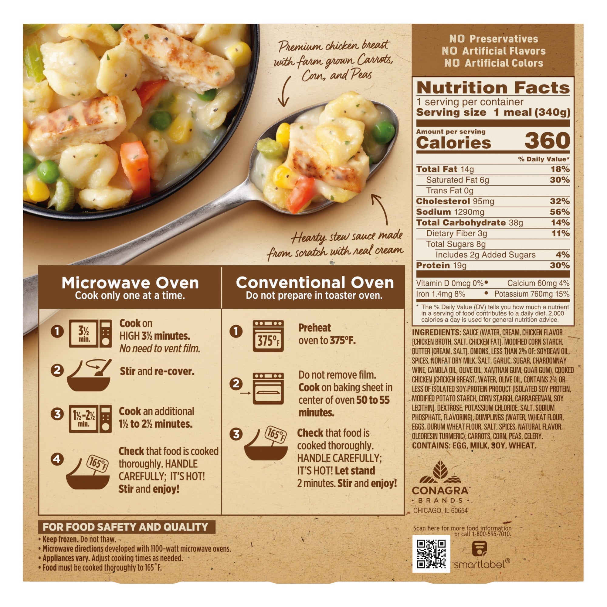 Marie Callender's Creamy Chicken and Dumplings Frozen Meal 12 Oz