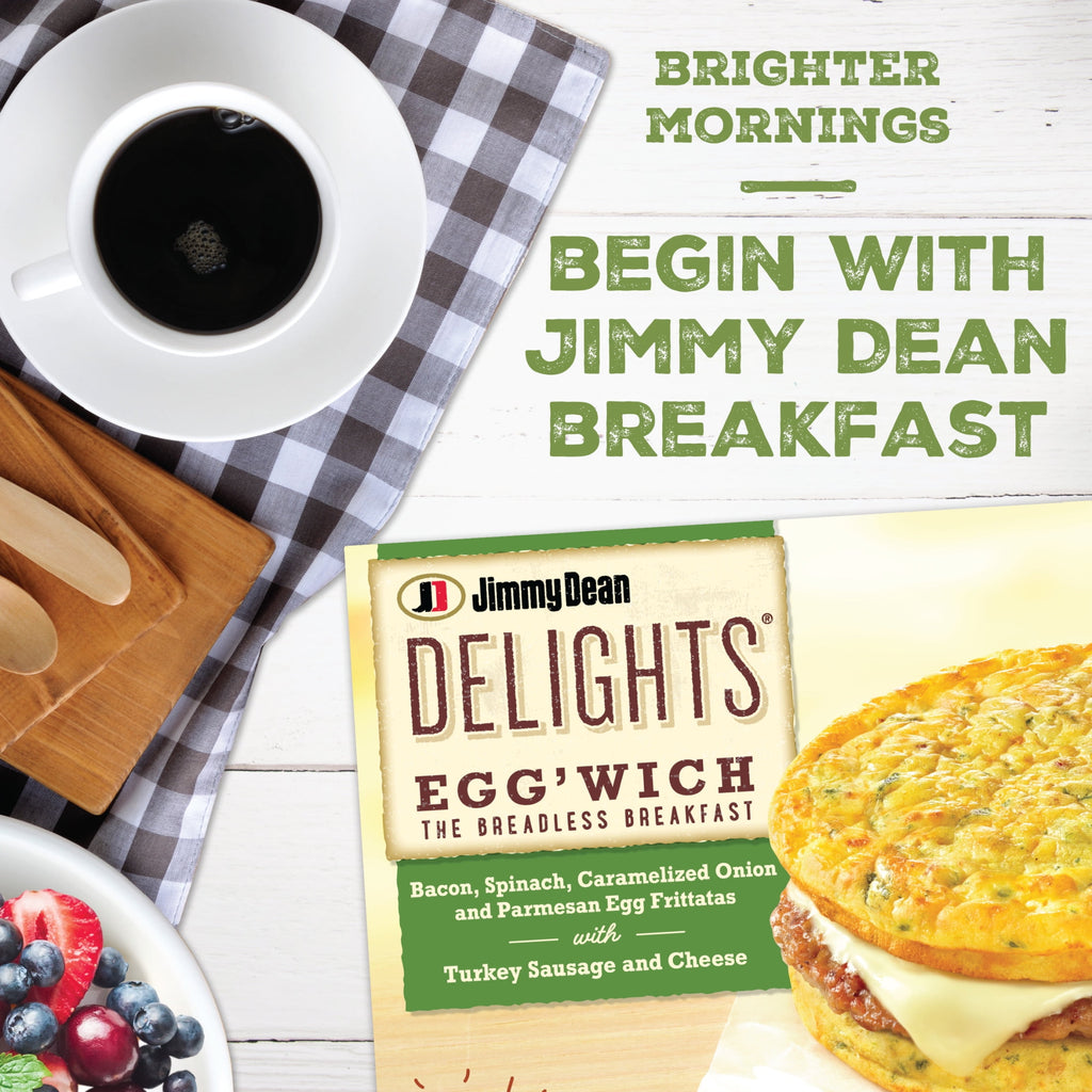 Jimmy Dean Delights Egg'wich Parmesan Egg Frittatas Turkey Sausage Cheese Frozen 4 Count