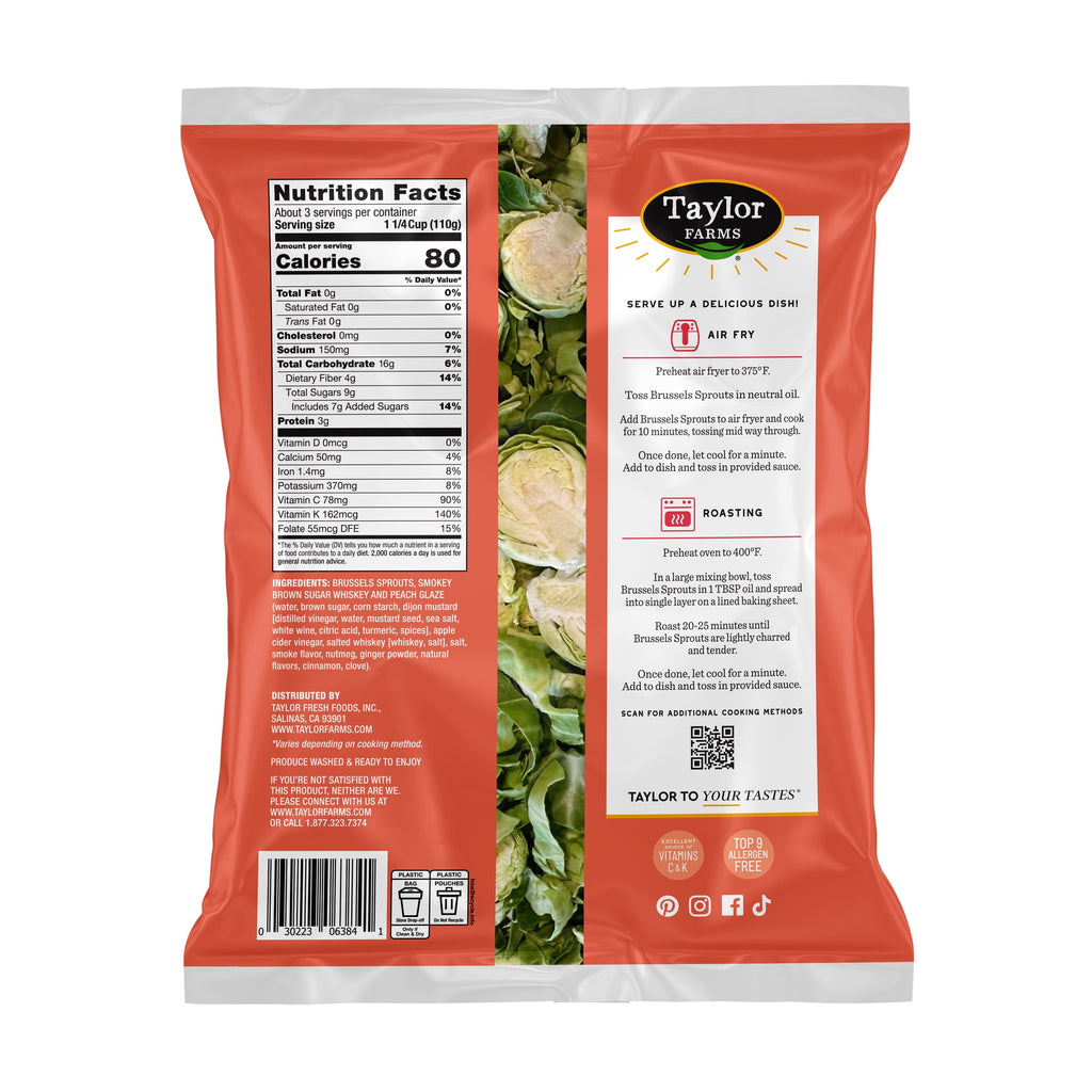 Fresh Taylor Farms Peach Whiskey Brussels Veggie Kit 12 Oz Bag
