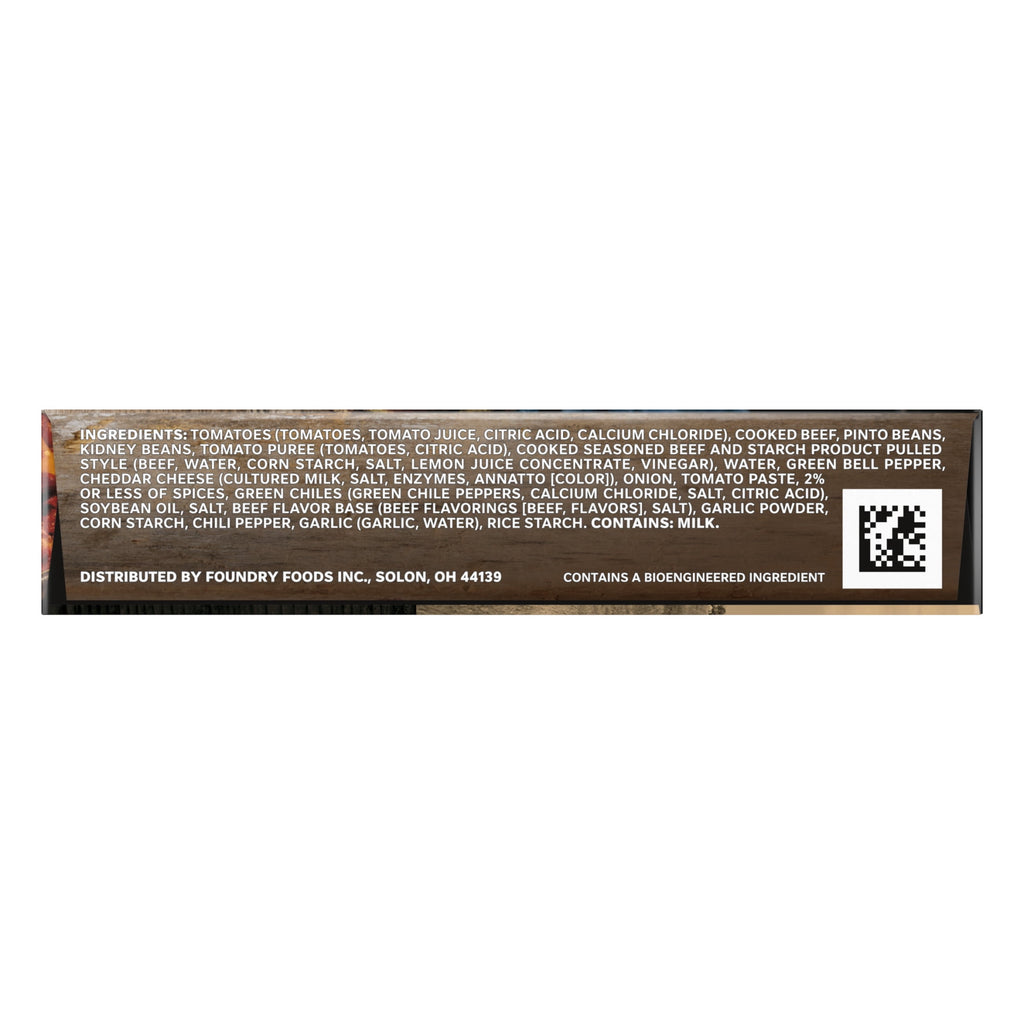 Yellowstone Beef Chili With Beans Frozen Meal 12 Oz