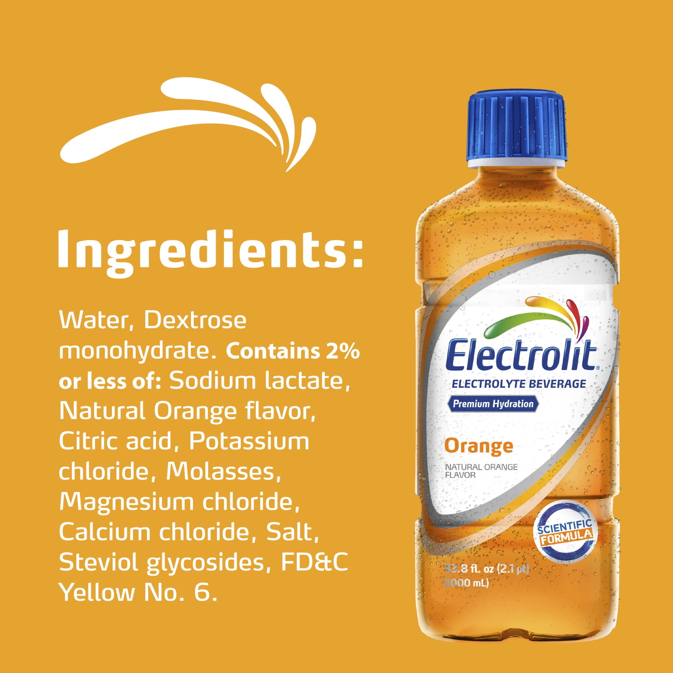 Electrolit Orange Electrolyte Hydration Beverage 33.8 fl oz