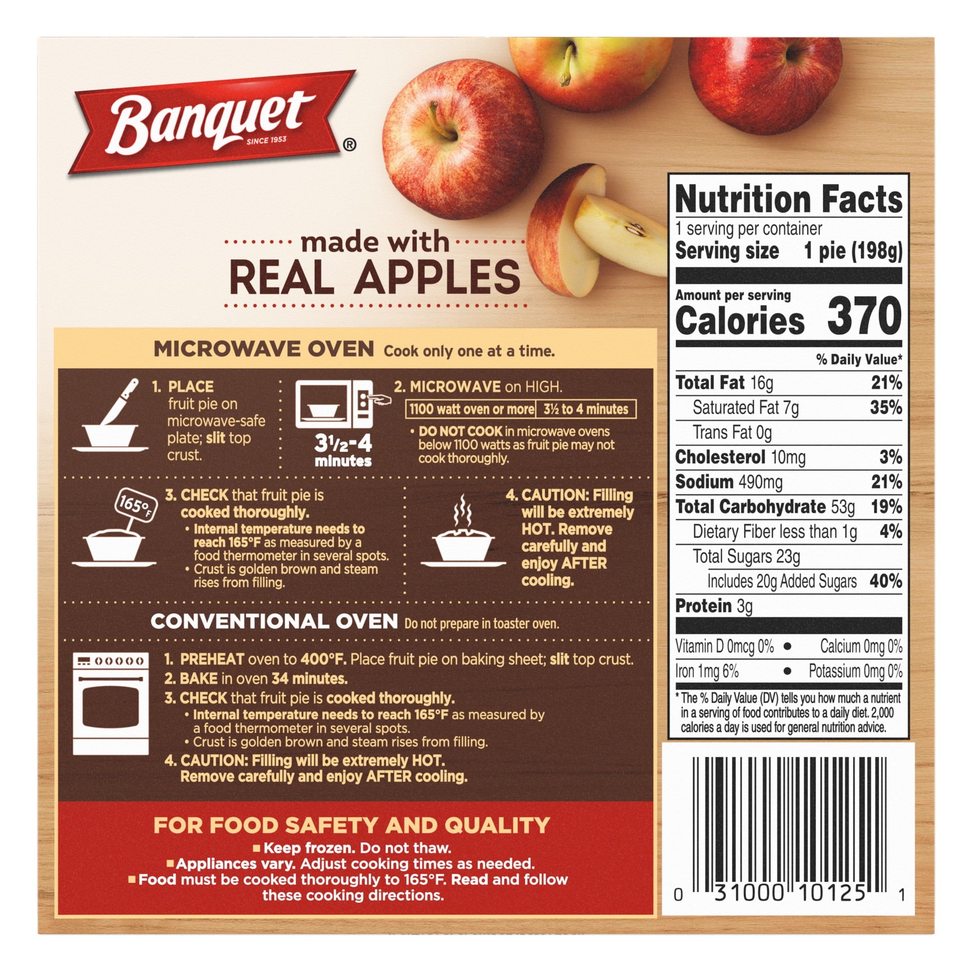 Apple Pie 7 Oz Frozen Dessert Banquet
