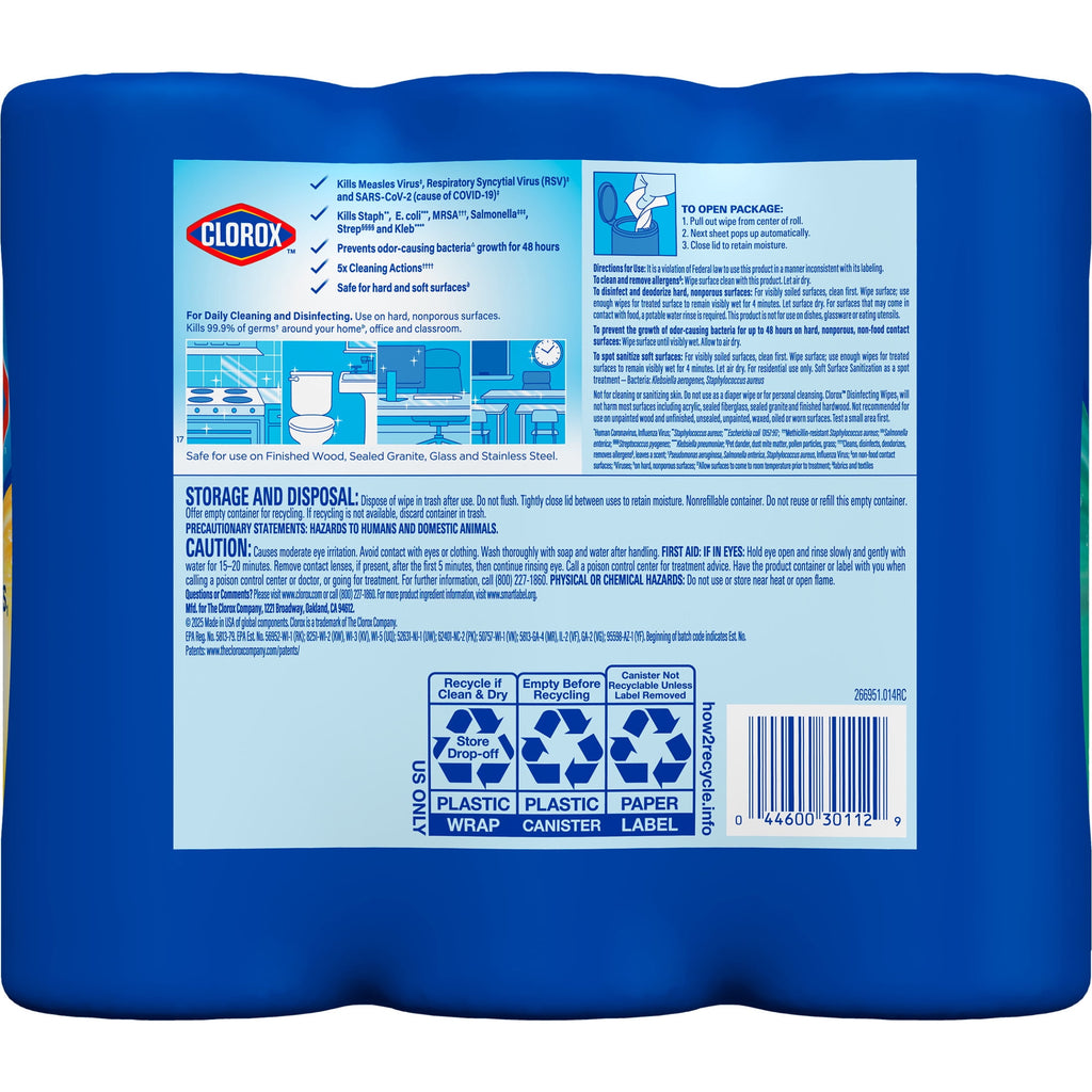 Clorox Disinfecting Cleaning Wipes Variety Pack Bleach Free Fresh Scent and Crisp Lemon 35 Count Pack of 3