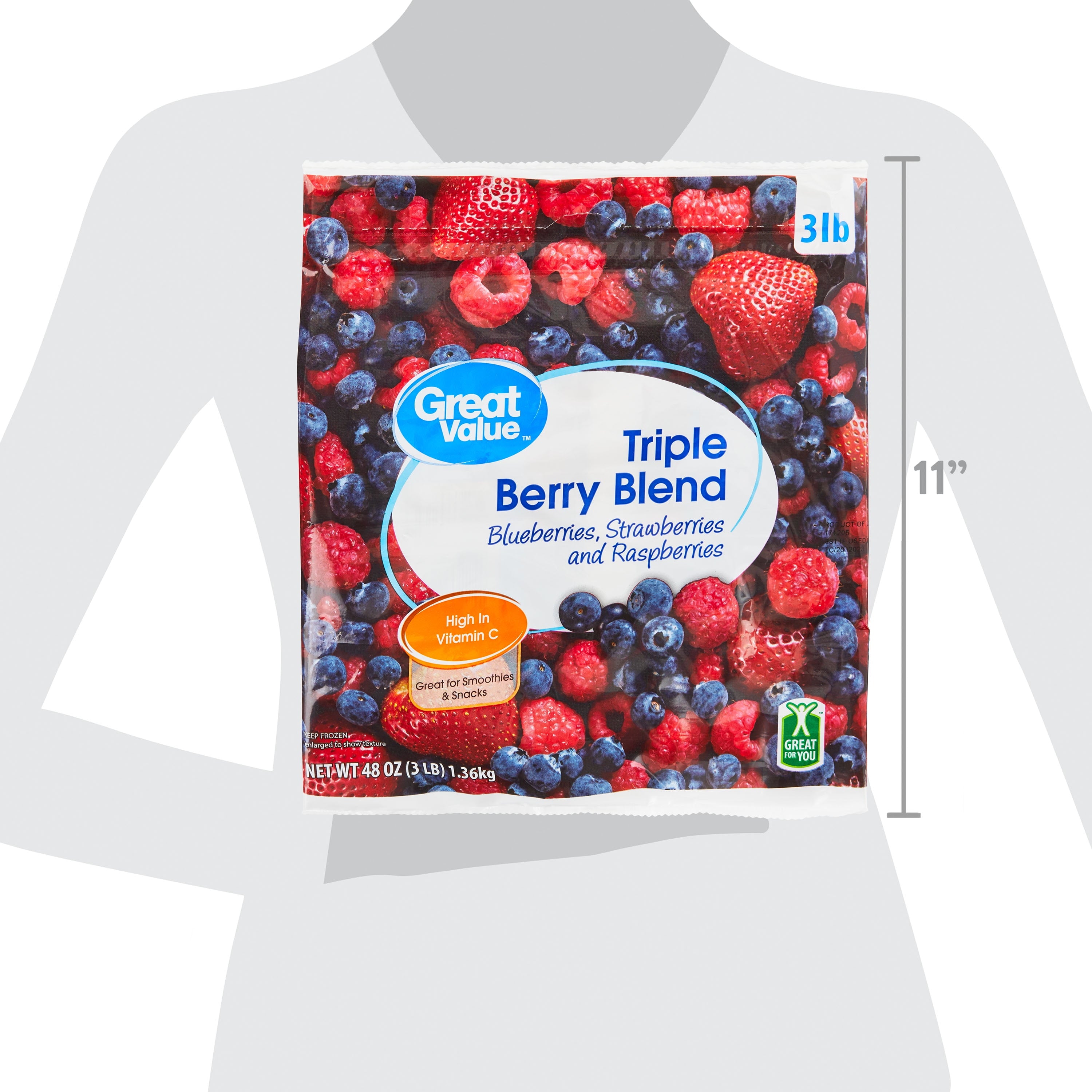 Great Value Triple Berry Blend Frozen 48 Oz