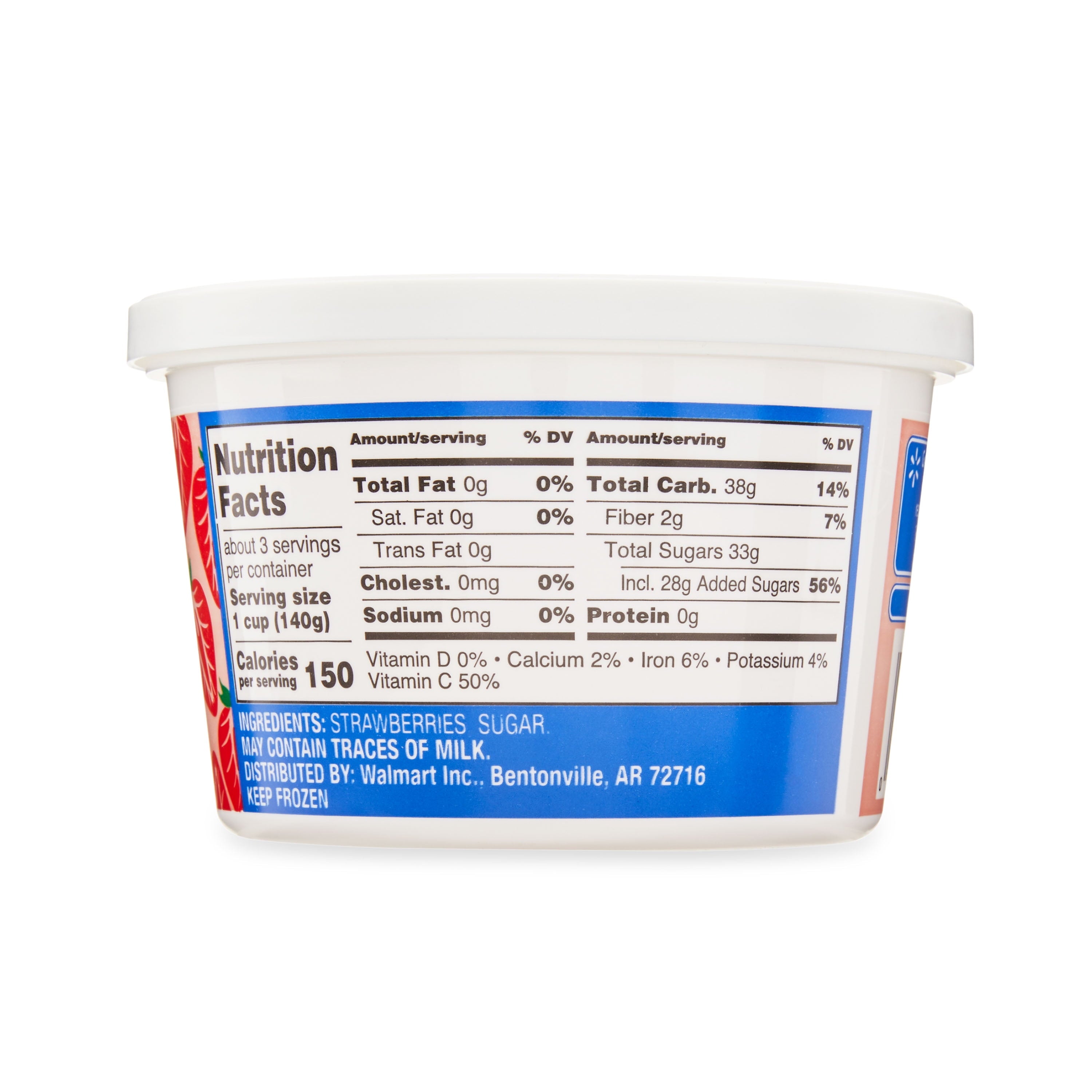 Great Value Sliced Strawberries With Sugar Frozen 15.5 Oz