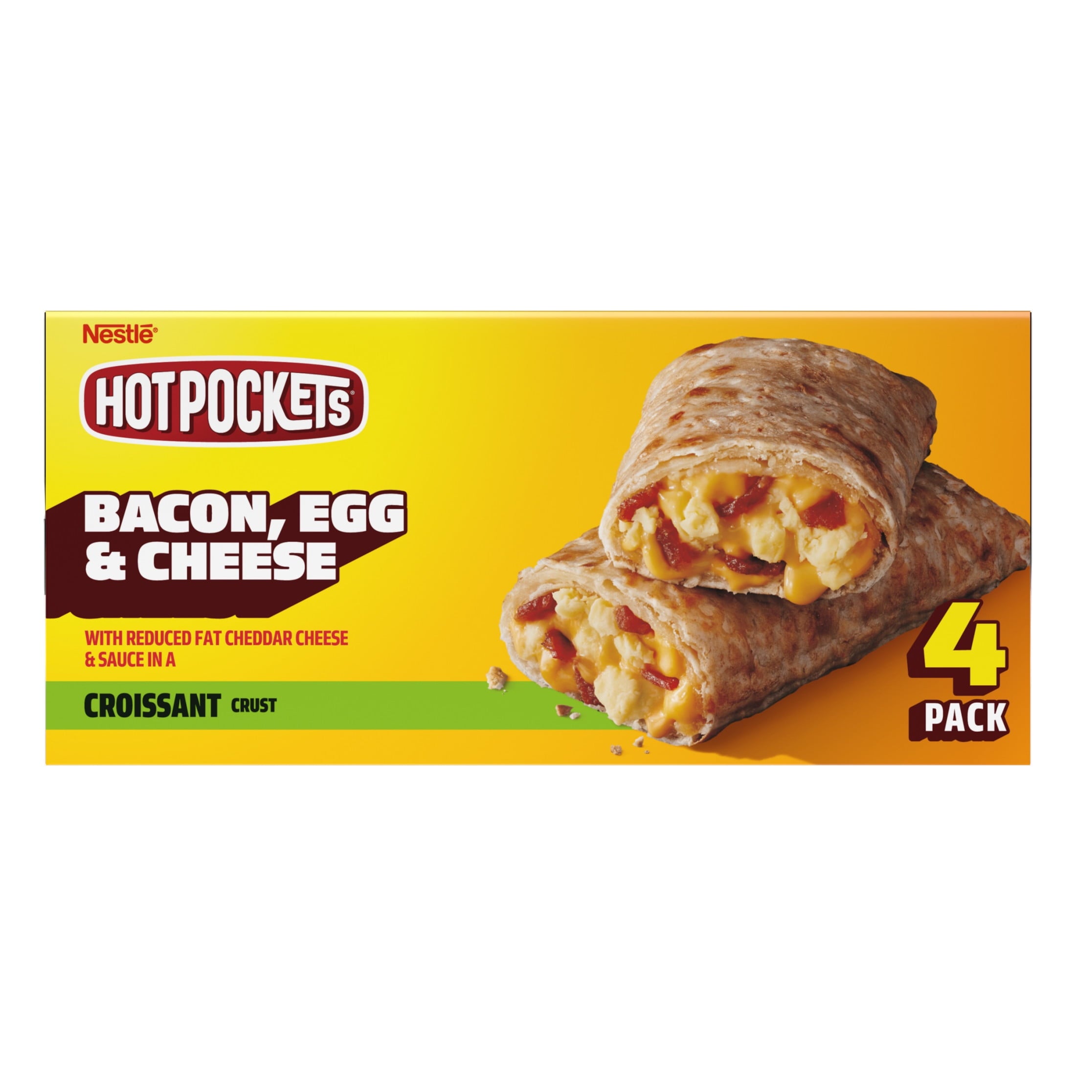 Hot Pockets Bacon Egg And Cheese Frozen Breakfast Sandwich Croissant Crust 4 Pack 17 Oz