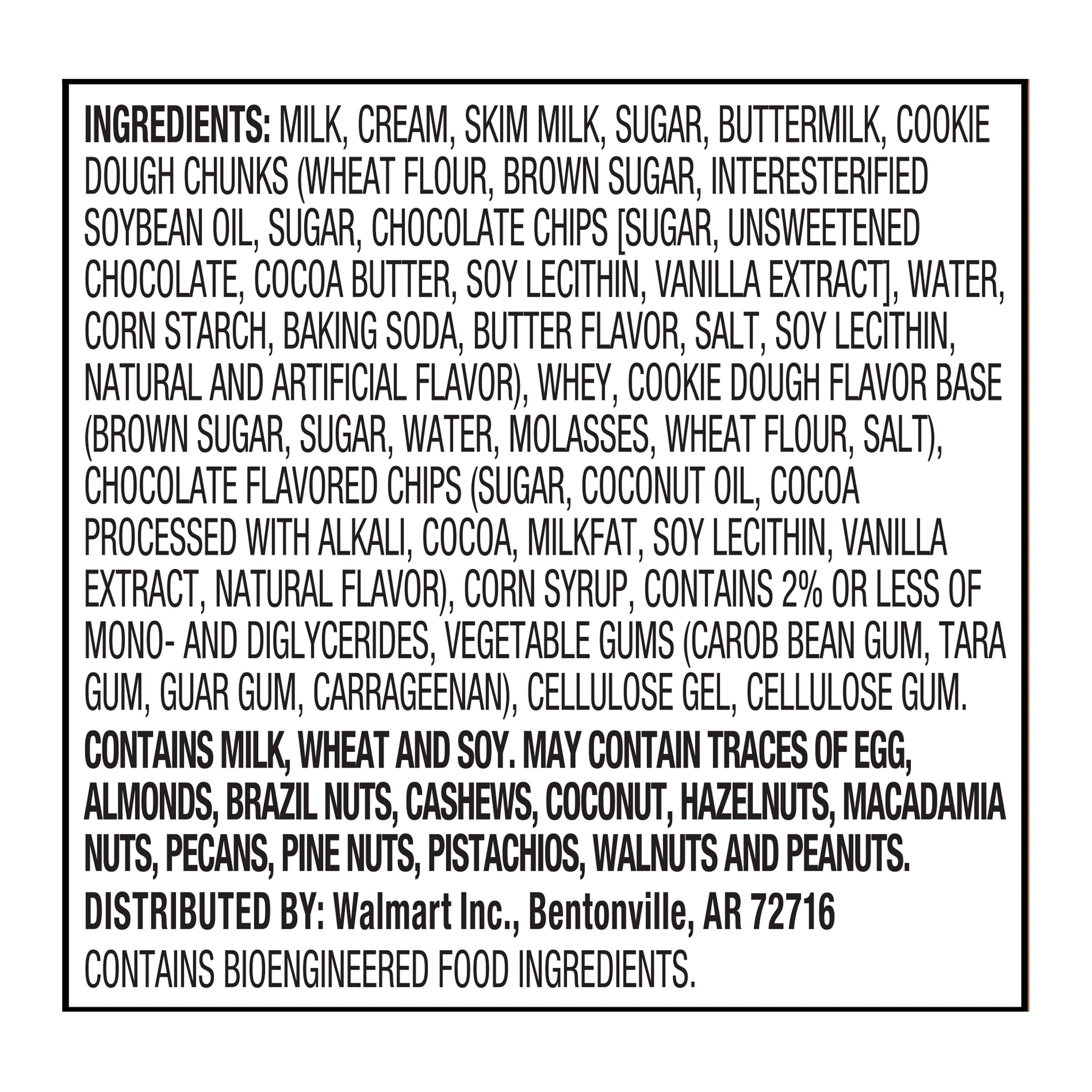 Great Value Chocolate Chip Cookie Dough Ice Cream 48 Fl Oz