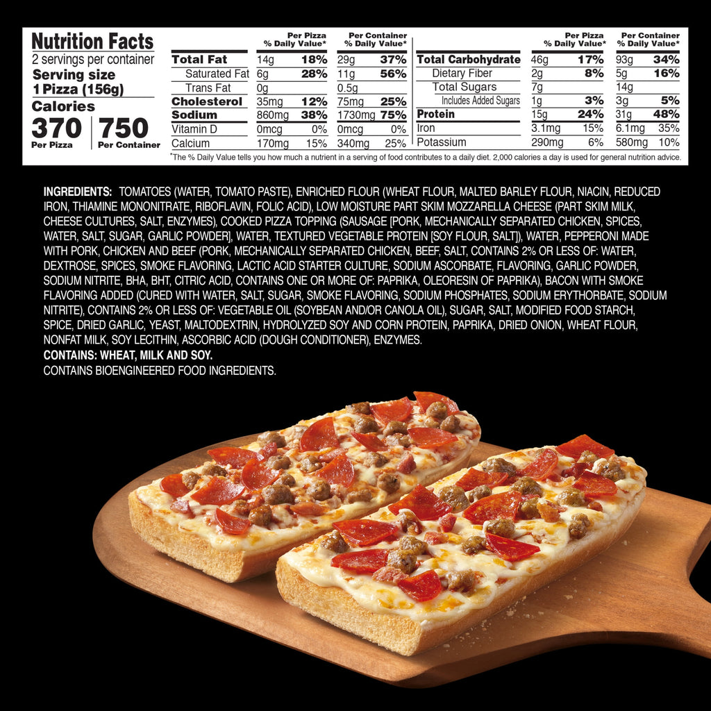 Red Baron 3 Meat French Bread Frozen Personal Pizza 11.01 Oz 2 Pack