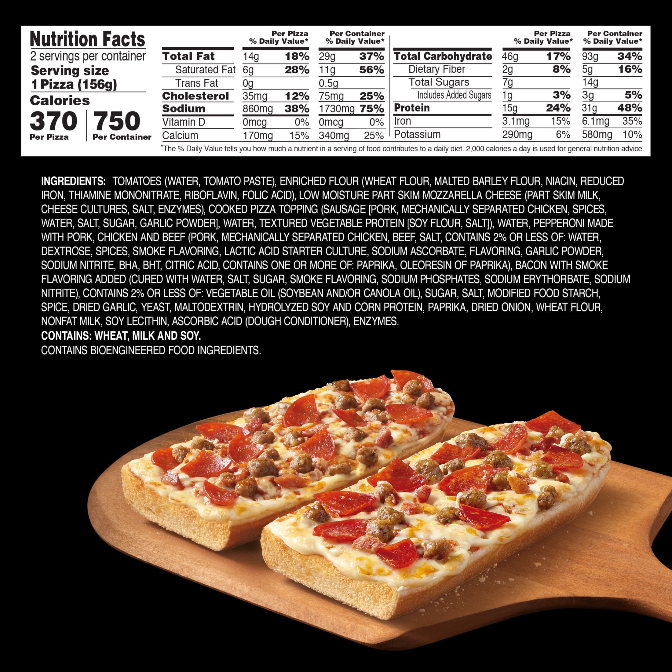 Red Baron 3 Meat French Bread Frozen Personal Pizza 11.01 Oz 2 Pack