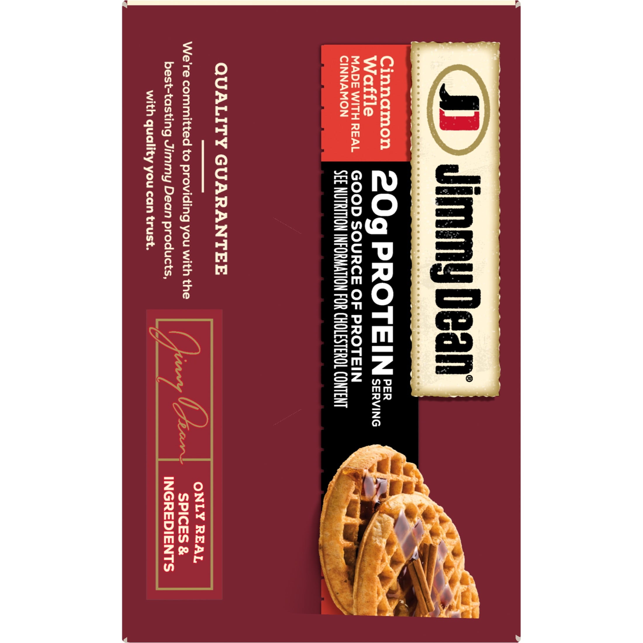 Jimmy Dean Protein Cinnamon Waffles Frozen 8 Count 11.28 Oz