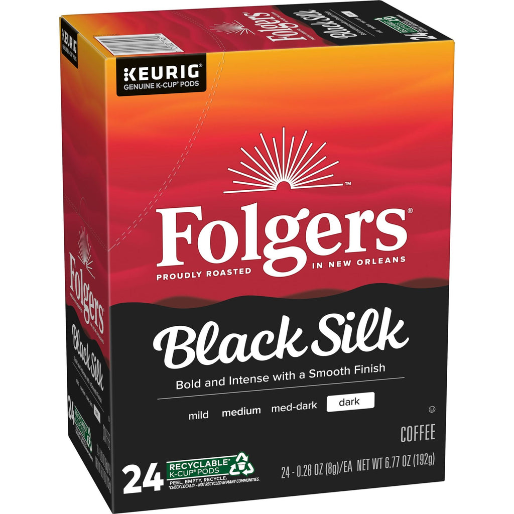 Folgers Black Silk Dark Roast Naturally Caffeinated K-Cup Coffee Pods 24 Count Box