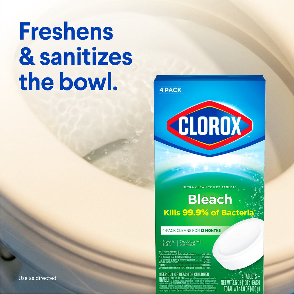Clorox Bleach Automatic Toilet Bowl Cleaner Tablets 2 Pack