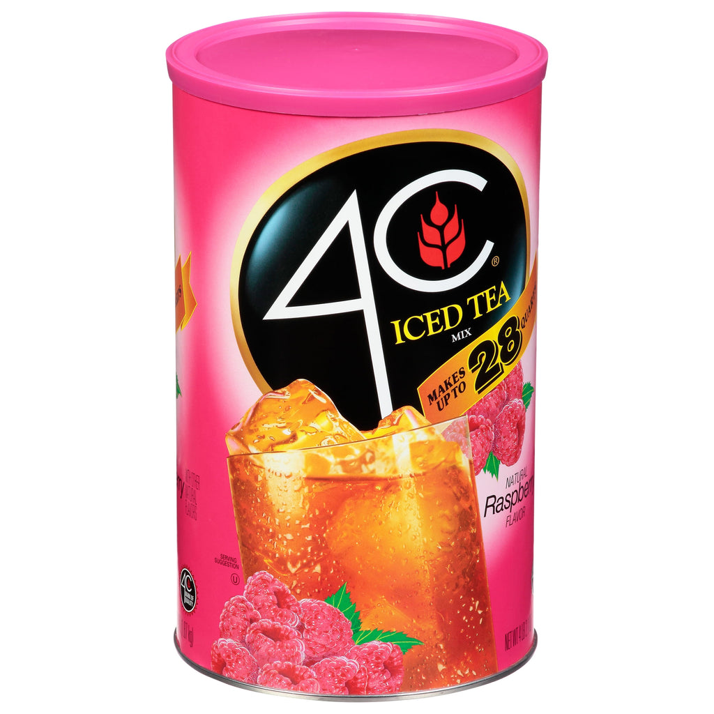 4C Raspberry Naturally Caffeinated Instant Iced Tea Mix 66.1 oz Canister