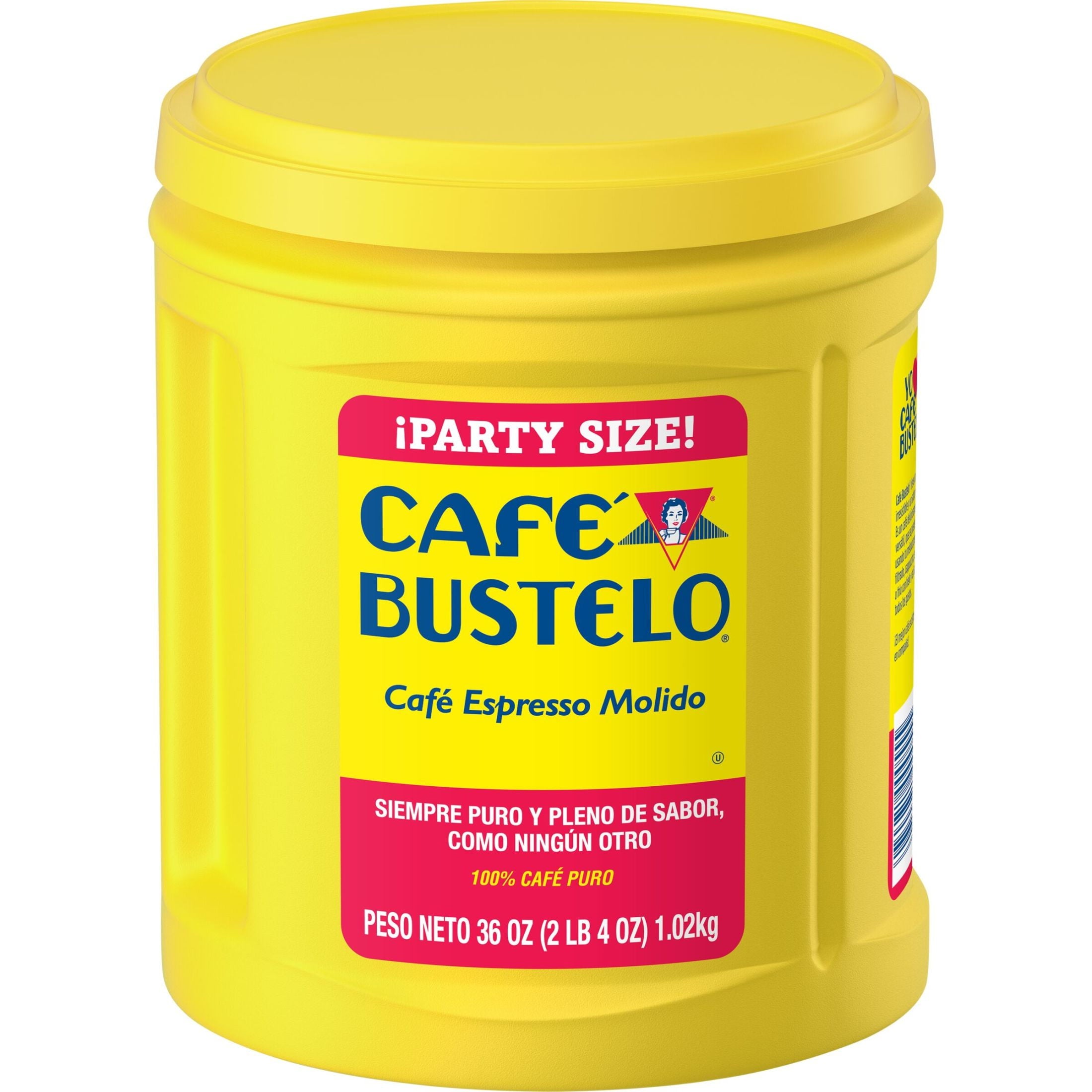 Café Bustelo Espresso Naturally Caffeinated Dark Roast Ground Coffee 36 oz Canister