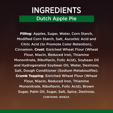 Dutch Apple Pie 38 Oz 9 Servings Frozen Marie Callender's