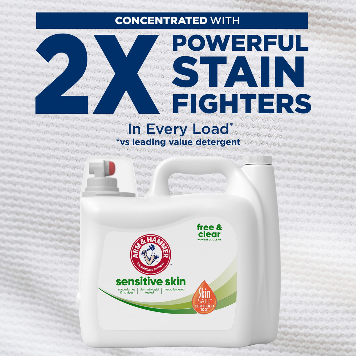 ARM & HAMMER Sensitive Skin Free & Clear Liquid Laundry Detergent 170 fl oz 170 Loads