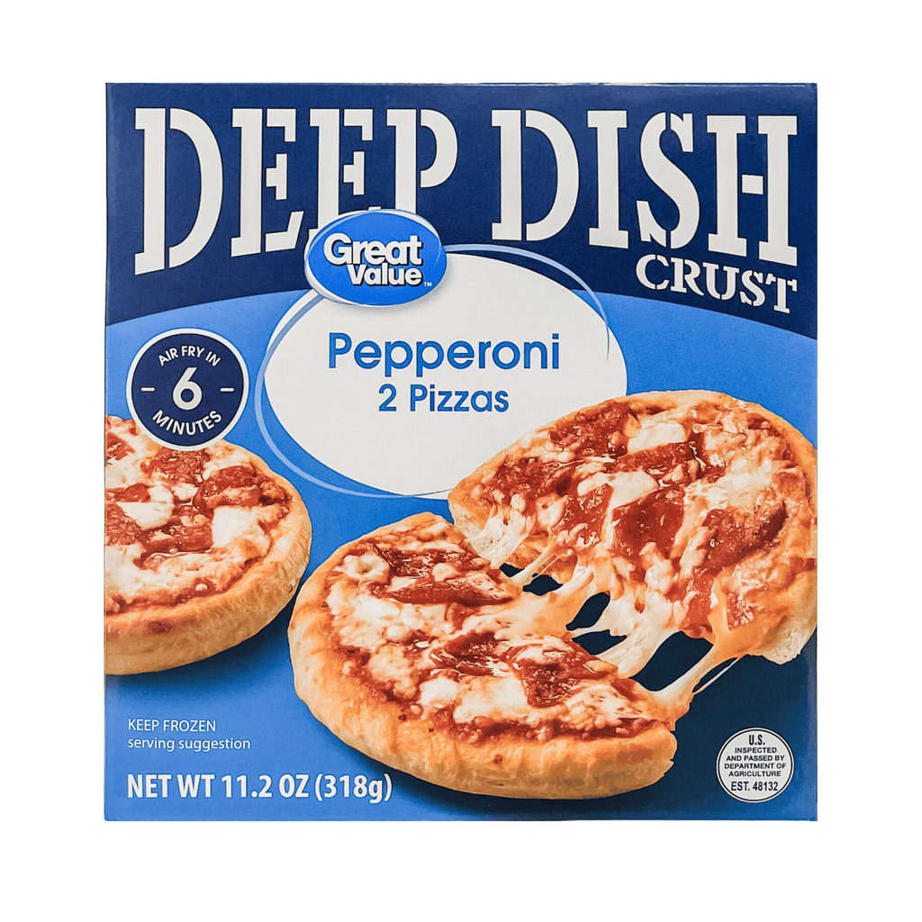 Great Value Deep Dish Pepperoni Frozen Pizza 11.2 Oz 2 Count