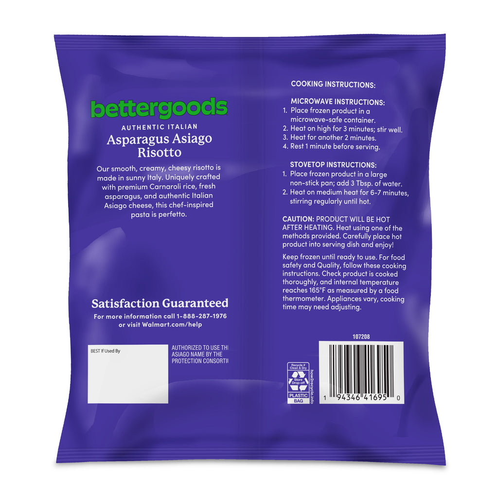 Bettergoods Asparagus Asiago Risotto Frozen Side Dish 16 Oz