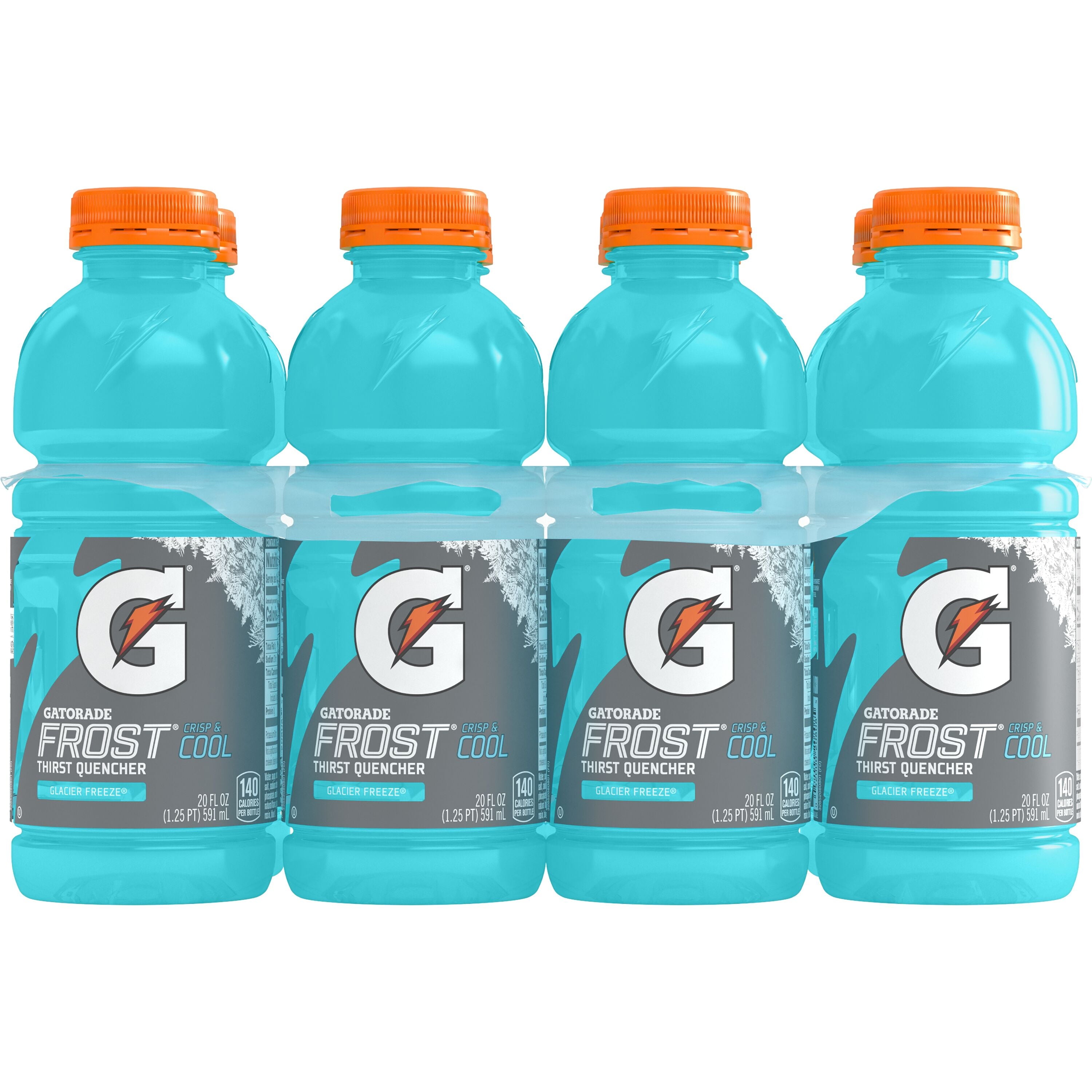 Gatorade Frost Thirst Quencher Glacier Freeze Sports Drink 20 fl oz 8 Count Bottles