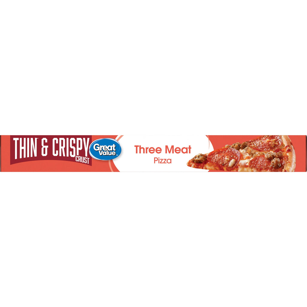Great Value Thin Crust Three Meat Pizza 17.8 Oz Frozen
