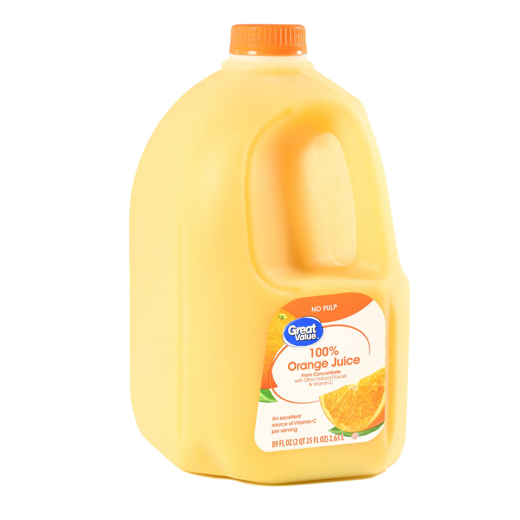 Great Value 100% Orange Juice from Concentrate No Pulp 89 fl oz