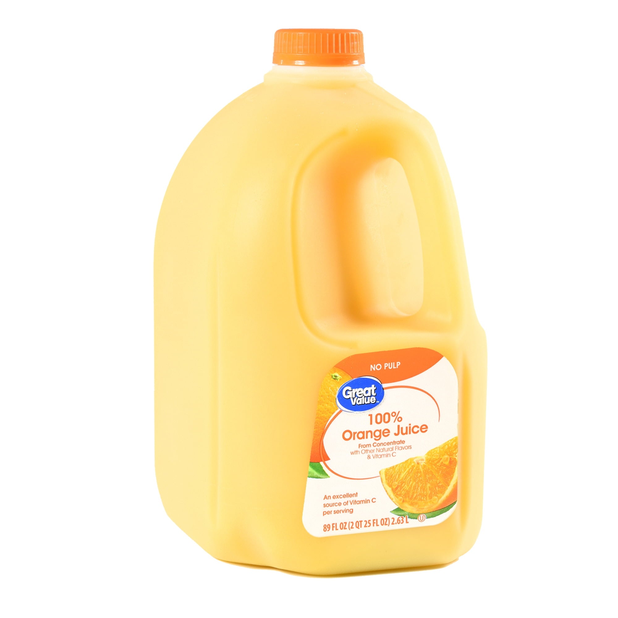 Great Value 100% Orange Juice from Concentrate No Pulp 89 fl oz