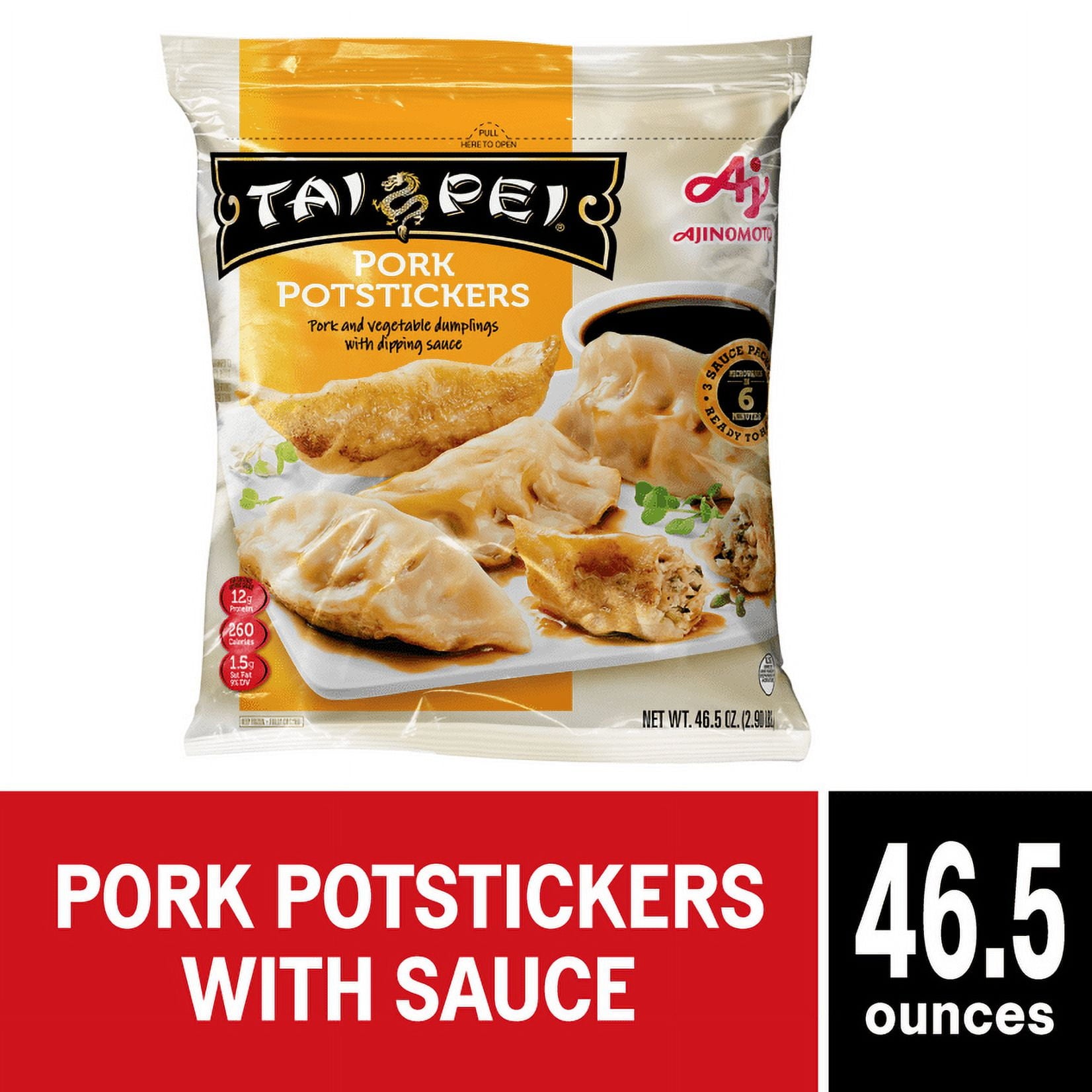 Tai Pei Pork Potstickers Frozen Asian Appetizers 46.5 Oz