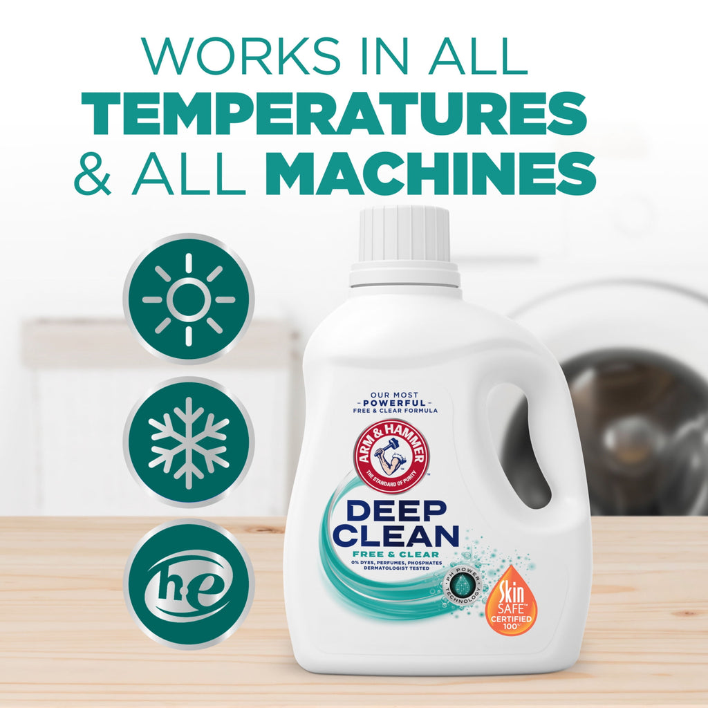 ARM & HAMMER Deep Clean Free & Clear Liquid Laundry Detergent 75 fl oz 50 Loads