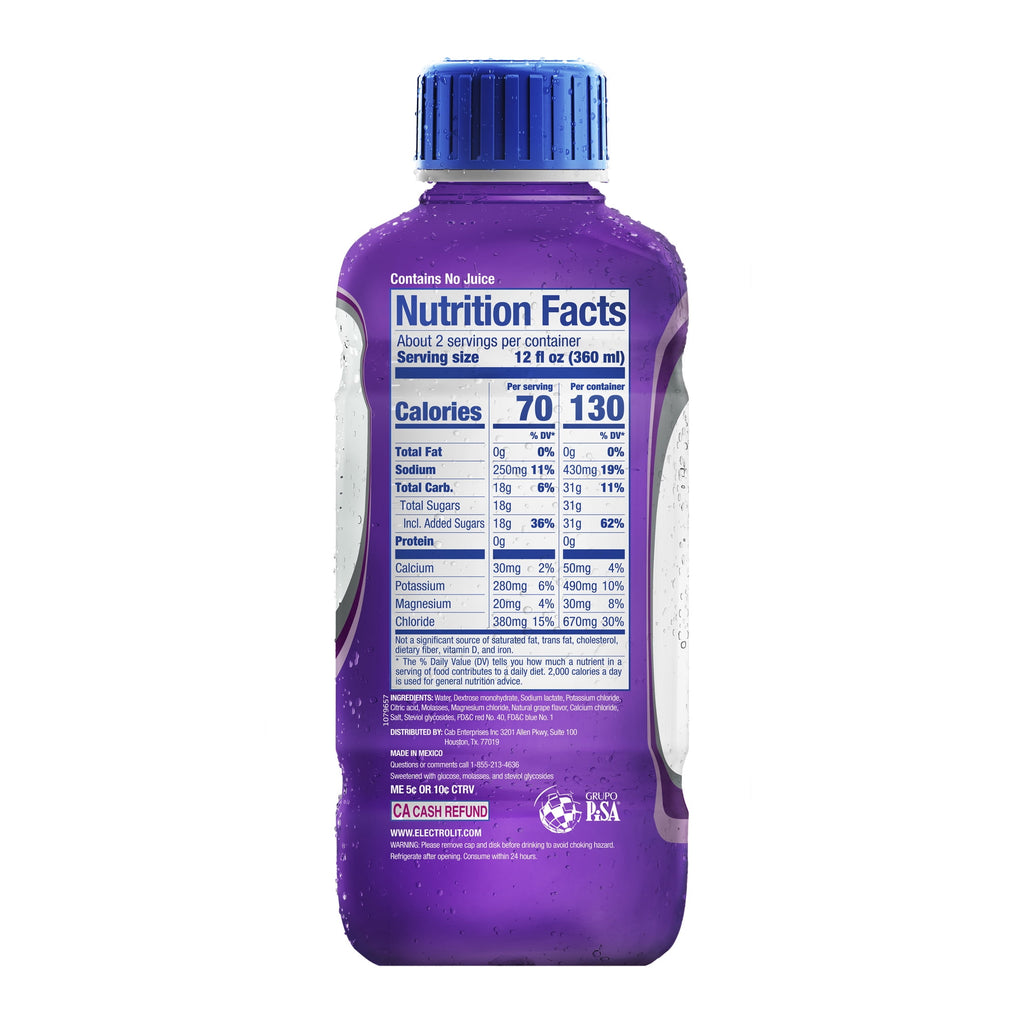 Electrolit Grape Electrolyte Hydration Beverage 21 fl oz