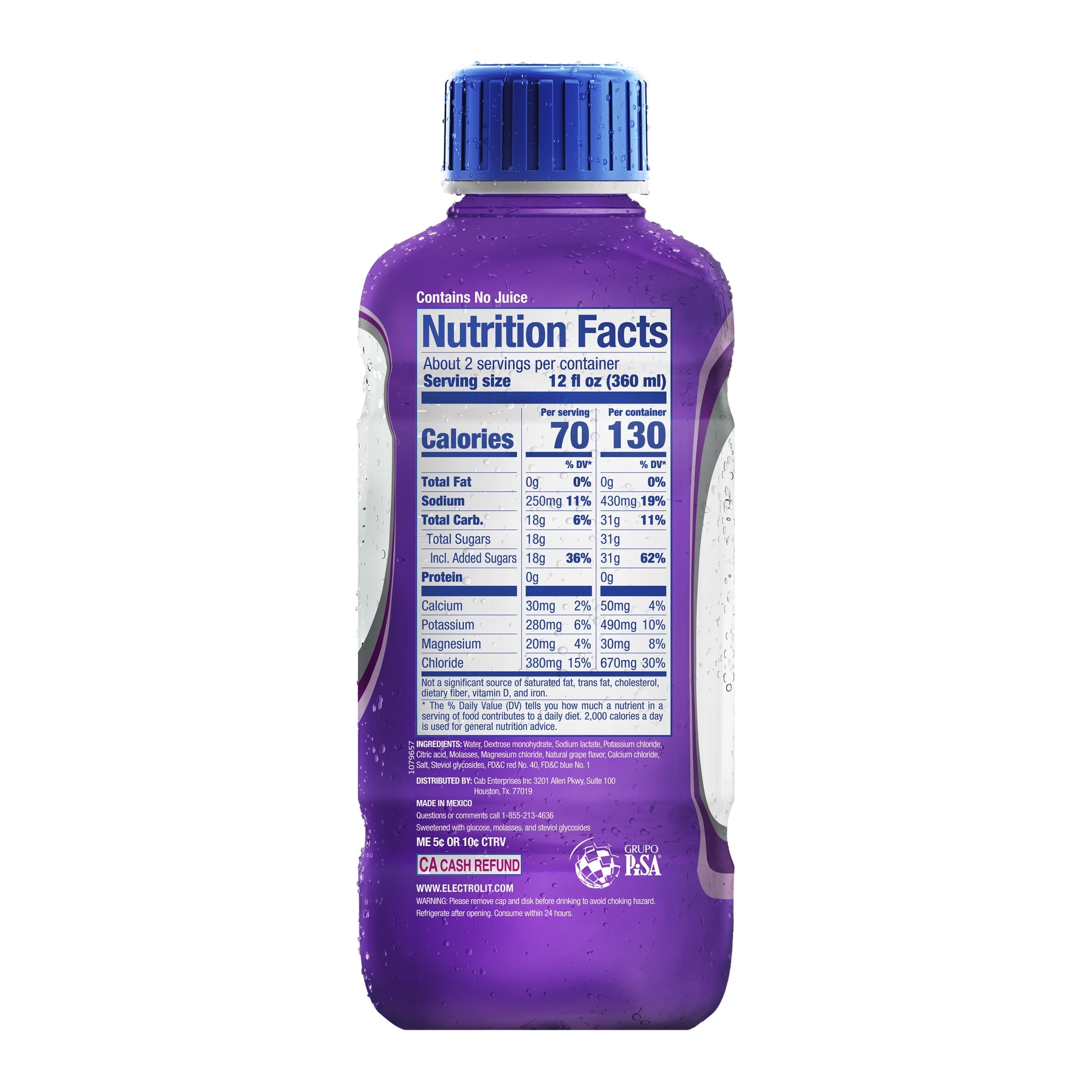 Electrolit Grape Electrolyte Hydration Beverage 21 fl oz