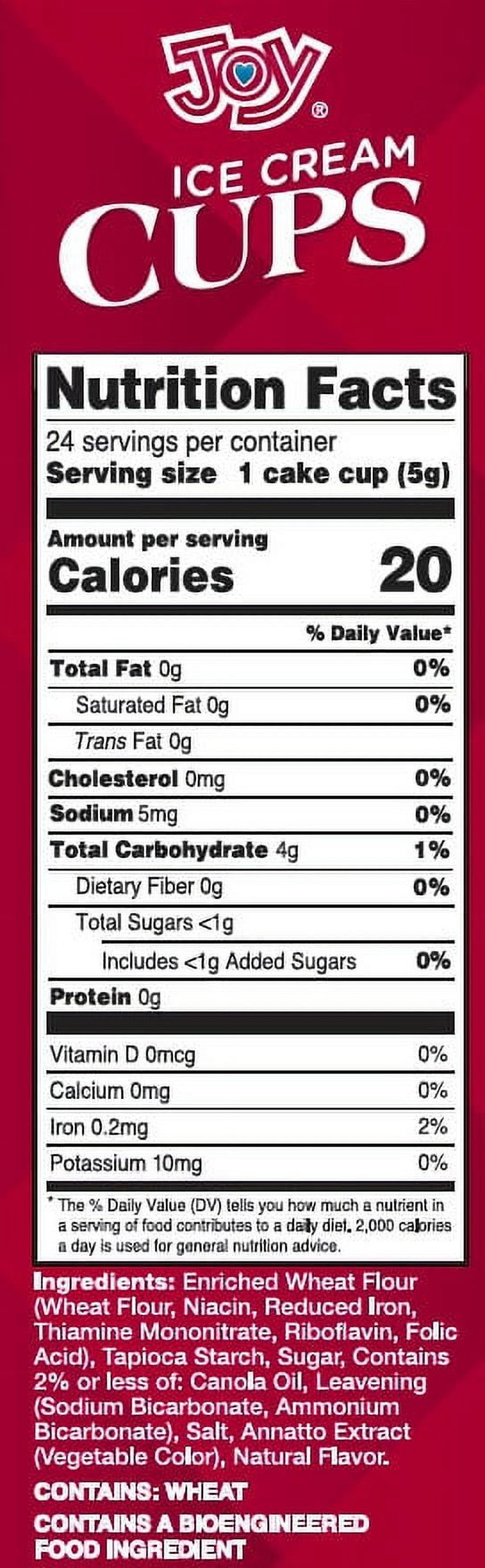 Joy Wafer Ice Cream Cups 3.5 Oz 24 Count
