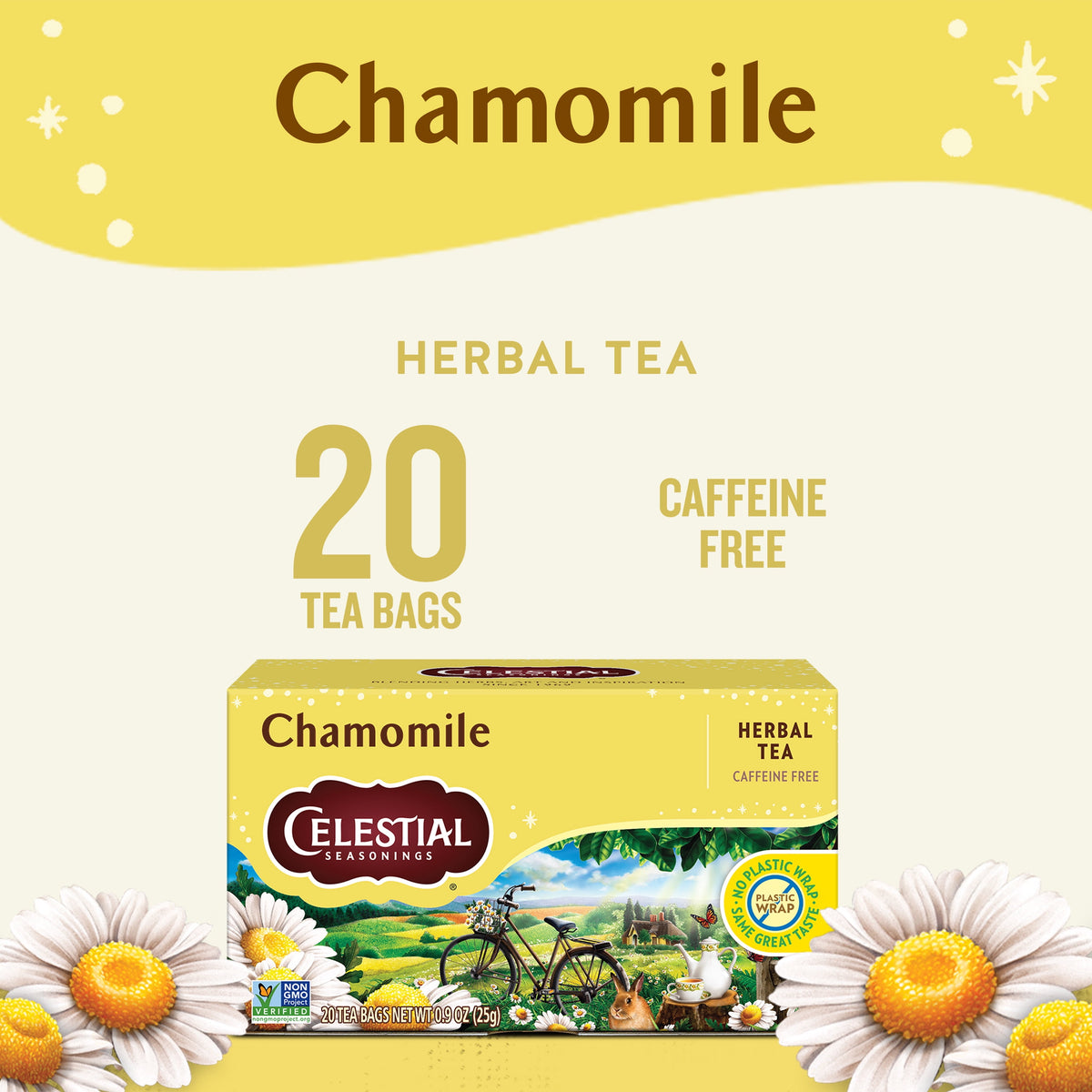 Celestial Seasonings Chamomile Caffeine-Free Herbal Tea Bags 1.7 oz 20 Count