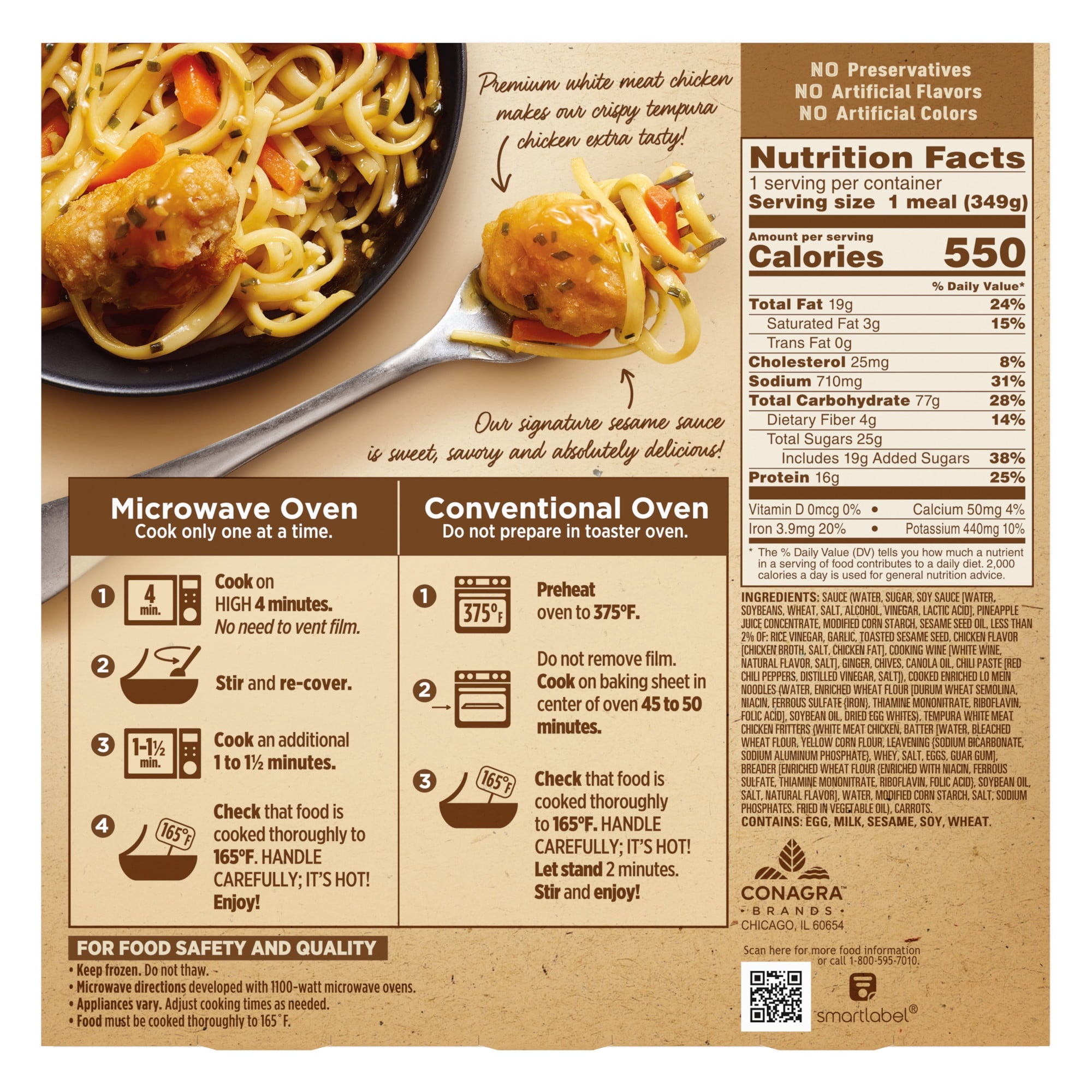 Marie Callender's Sweet & Savory Sesame Chicken Bowl Frozen Meal 12.3 Oz