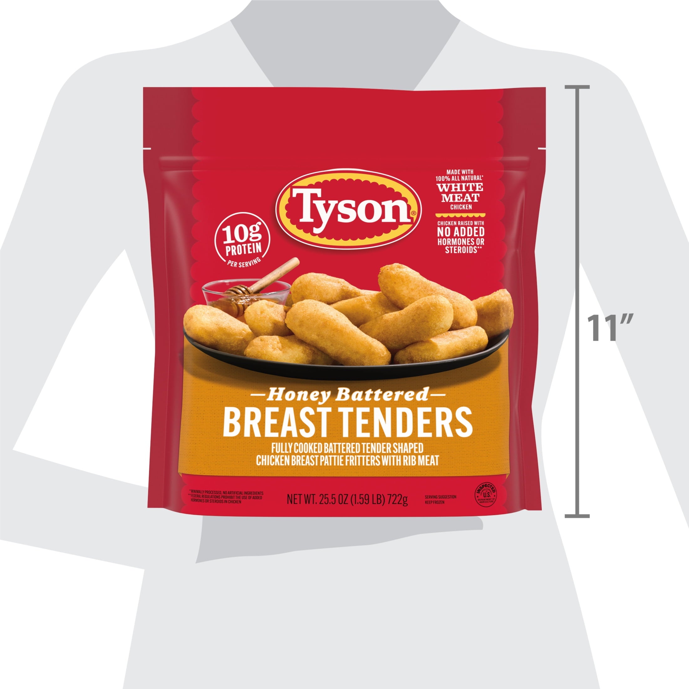 Tyson Honey Battered Breast Tenders Frozen 25.5 Oz 10g Protein