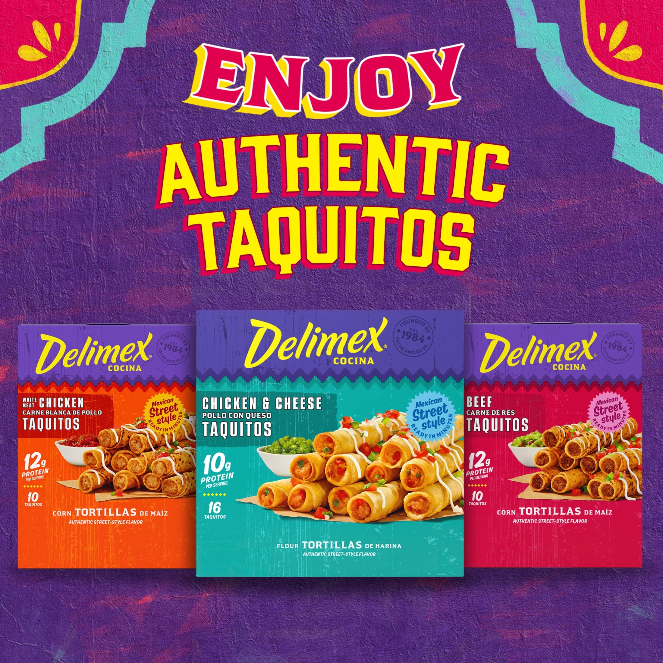 Delimex Chicken & Cheese Taquitos Frozen Snacks 16 Count 19.2 Oz
