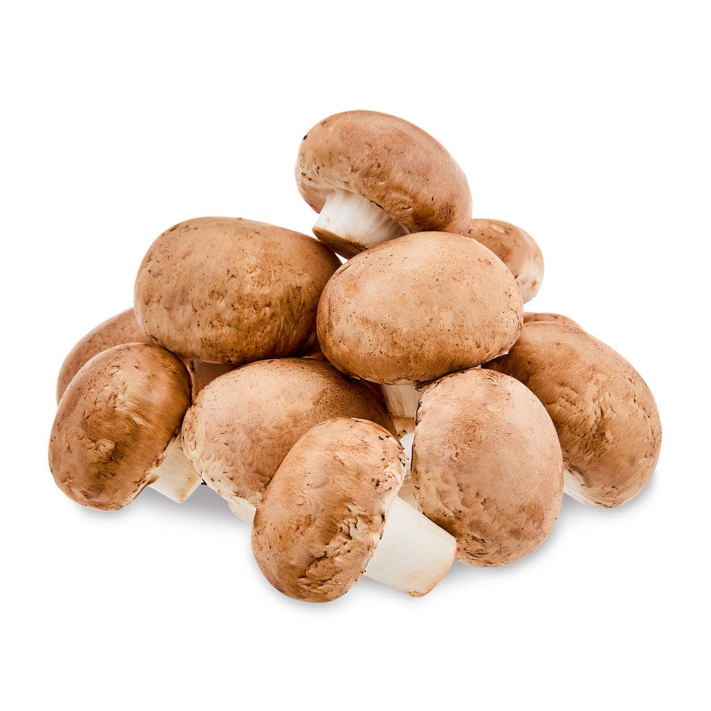 Fresh Whole Brown Mushrooms 8 Oz
