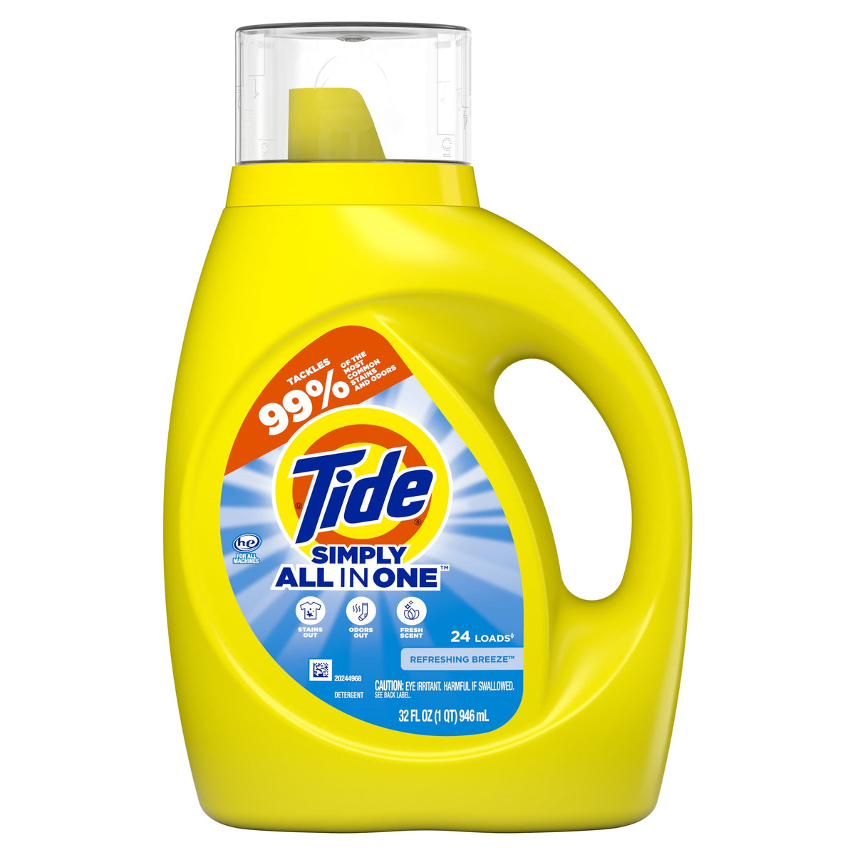 Tide Simply Liquid Laundry Detergent Refreshing Breeze 32 fl oz 24 Loads