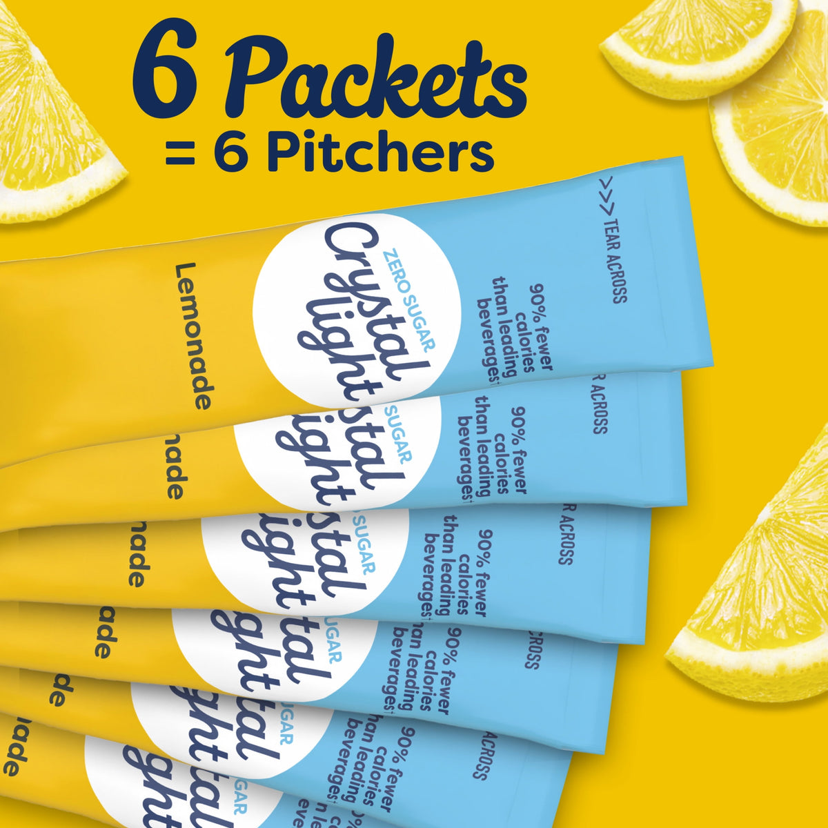 Crystal Light Sugar-Free Lemonade Drink Mix Packets 3.2 oz 6 Count
